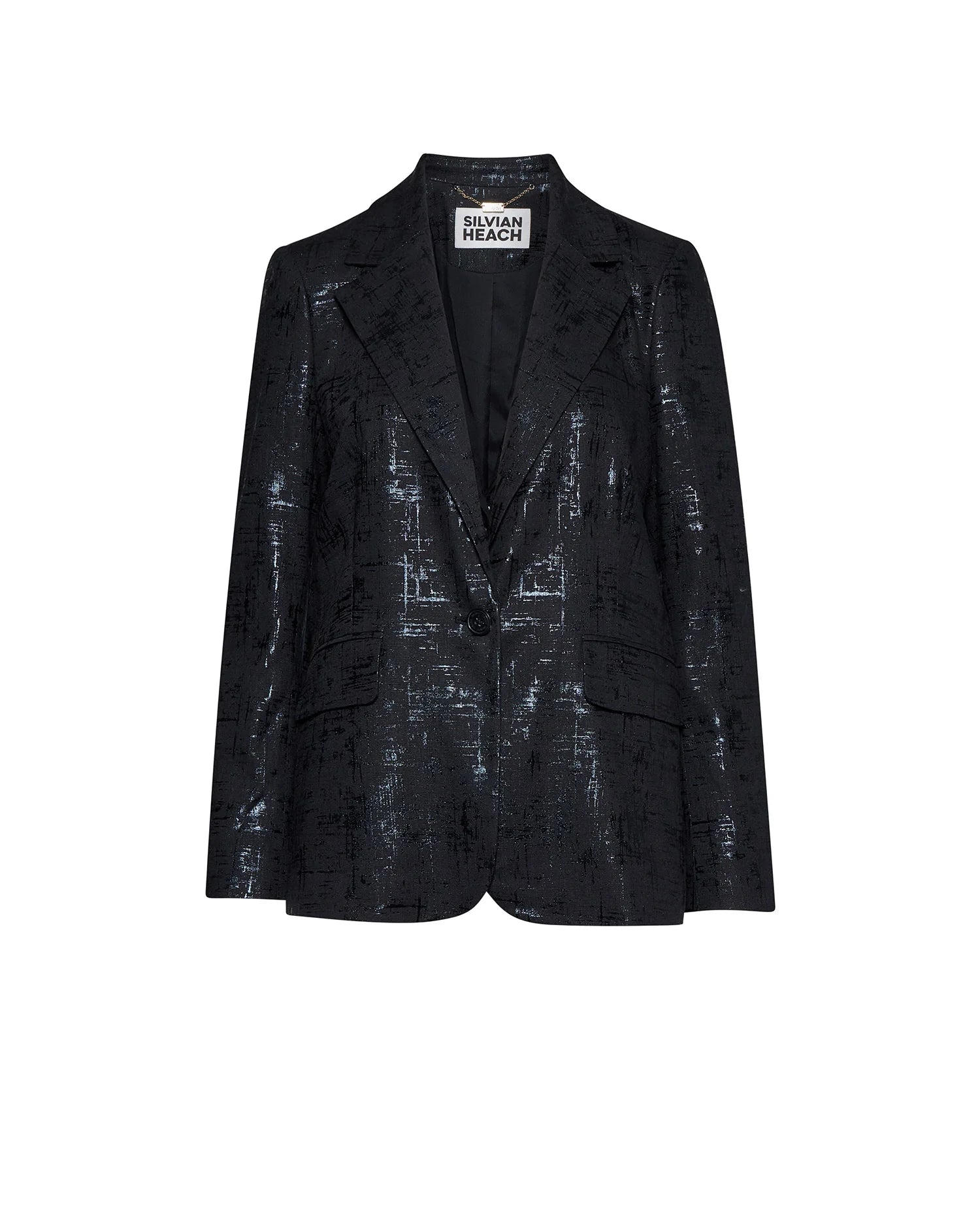 Jacket with Classic Lapels and Decorated Surface