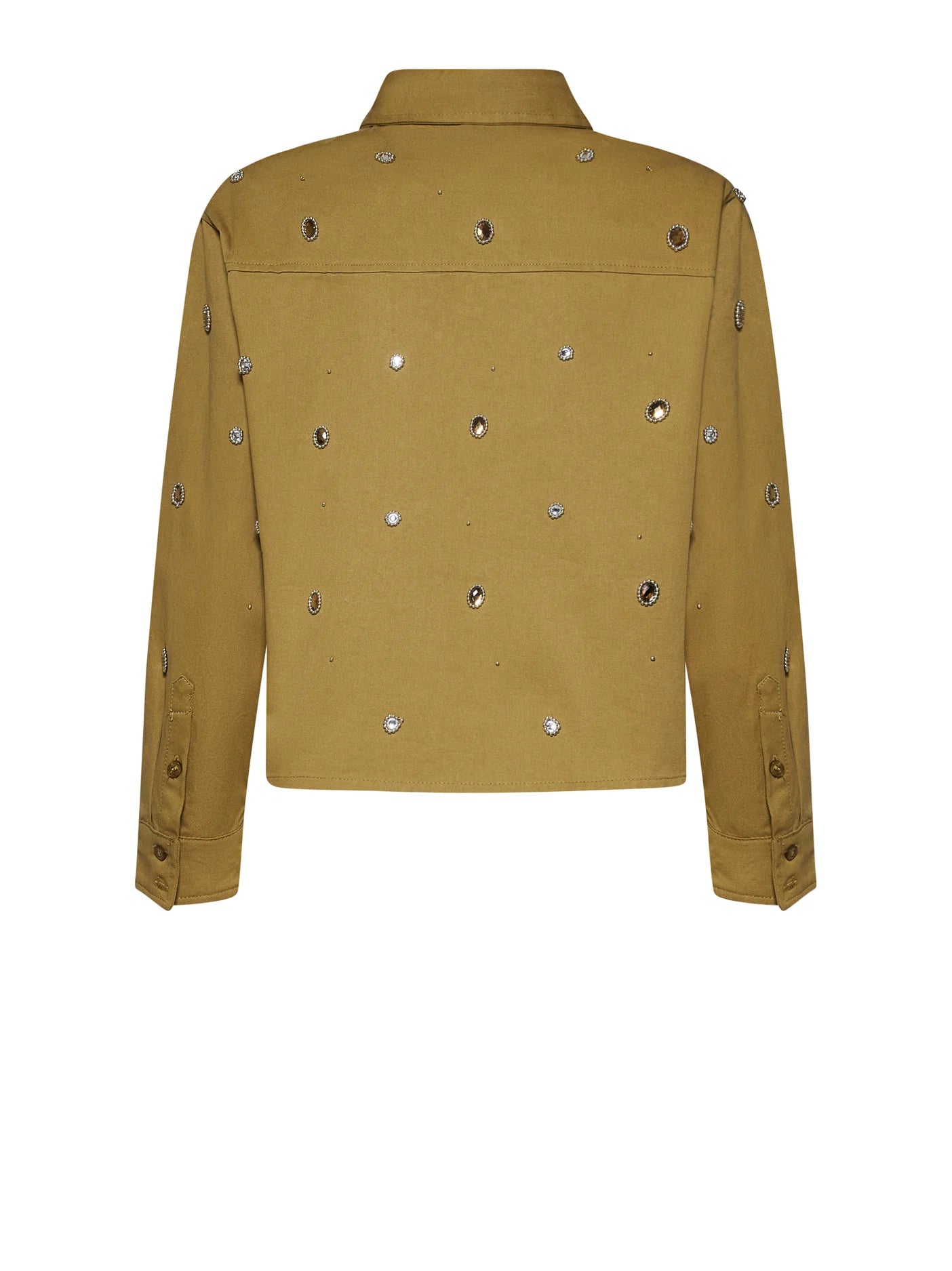 Shirt decorated with precious applications