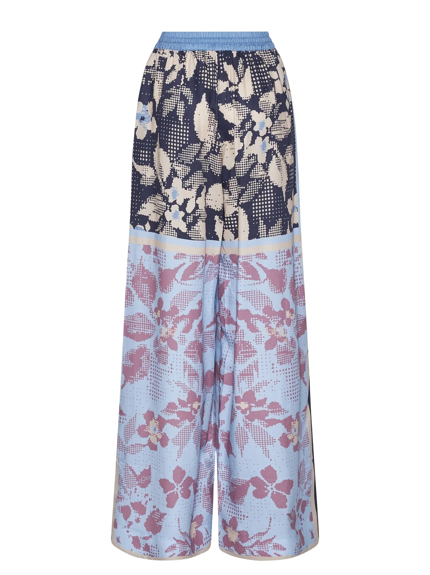 Trousers with decorative pattern and flowing design