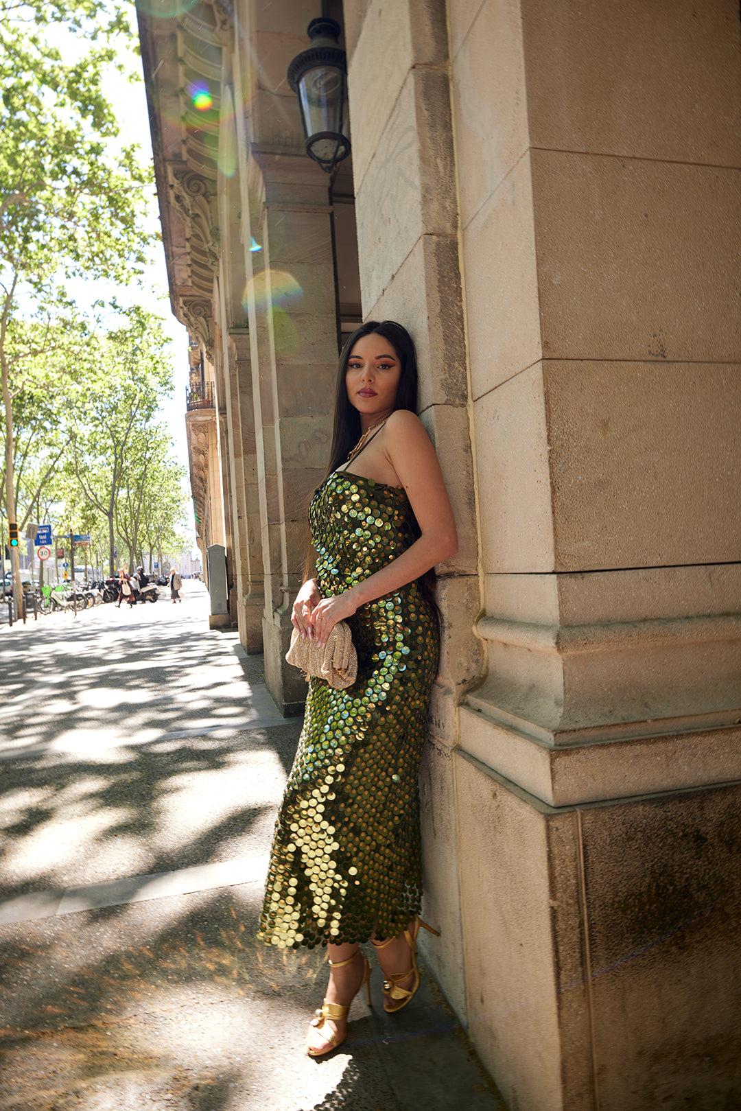 Statement Sequins Midi Dress