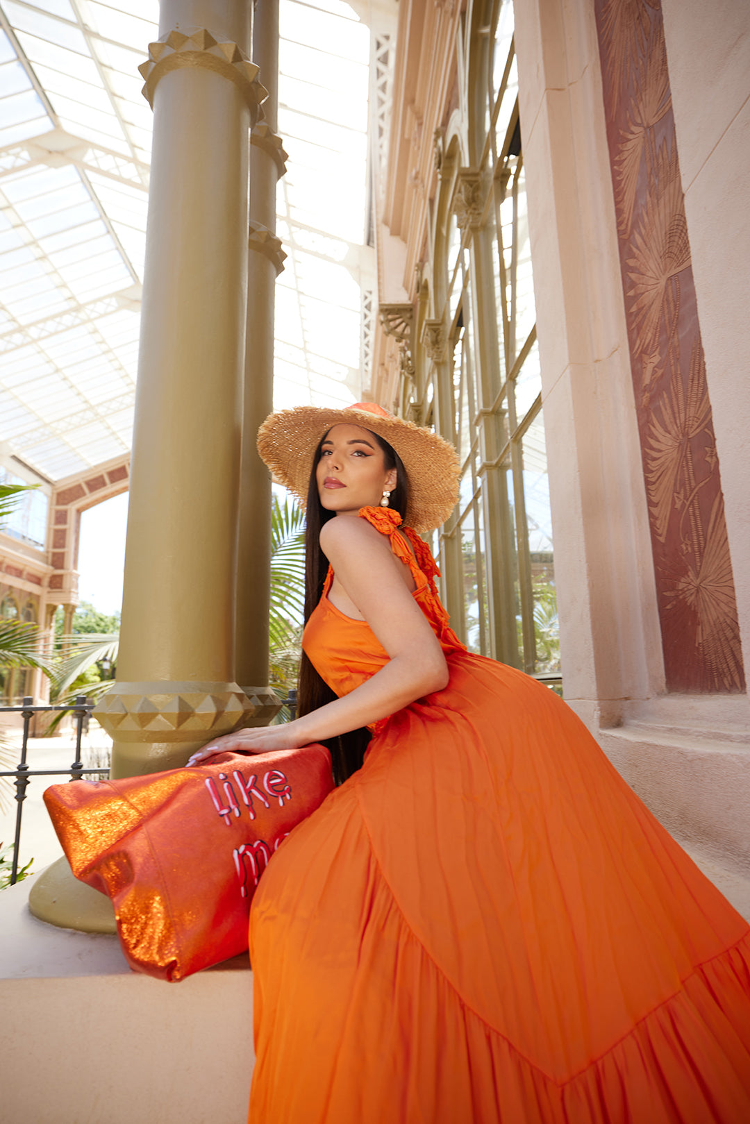 Vibrant Orange Maxi Dress