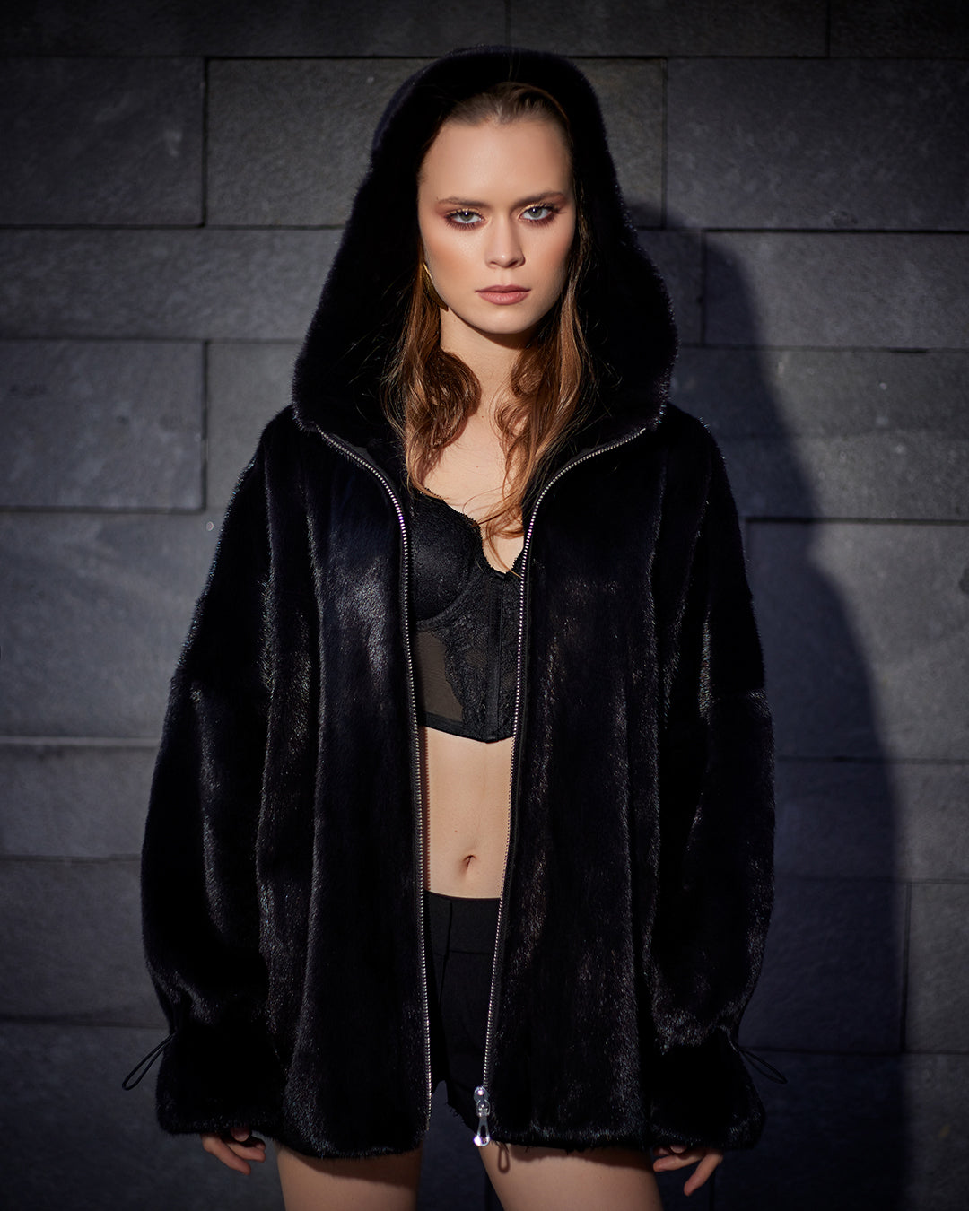 Alluring Mink Hooded Coat