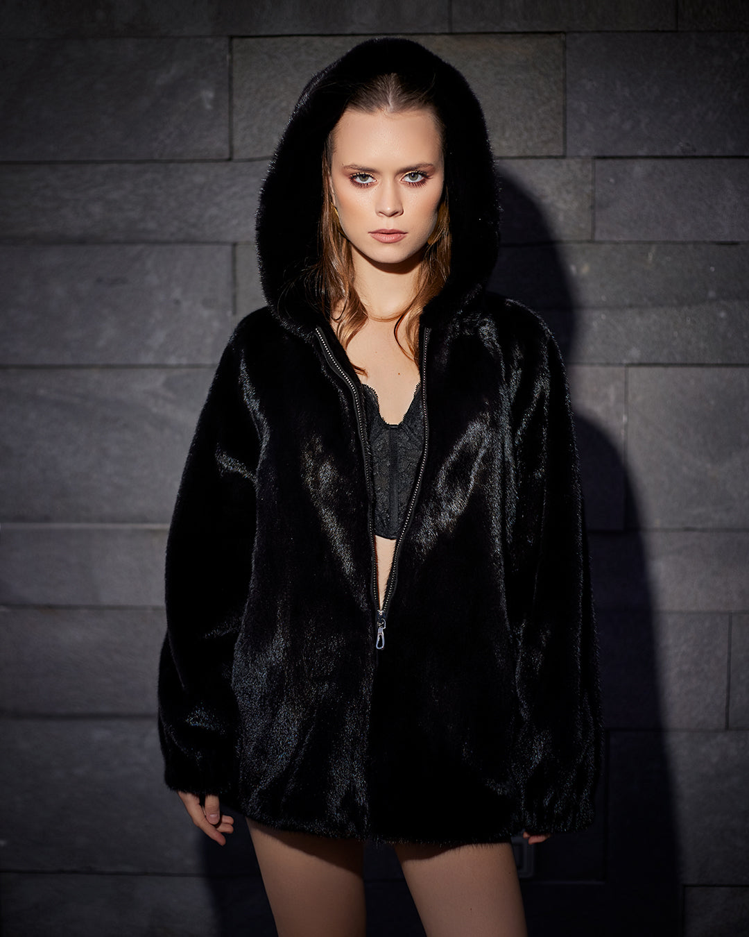 Luxurious Mink Fur Jacket with Hood