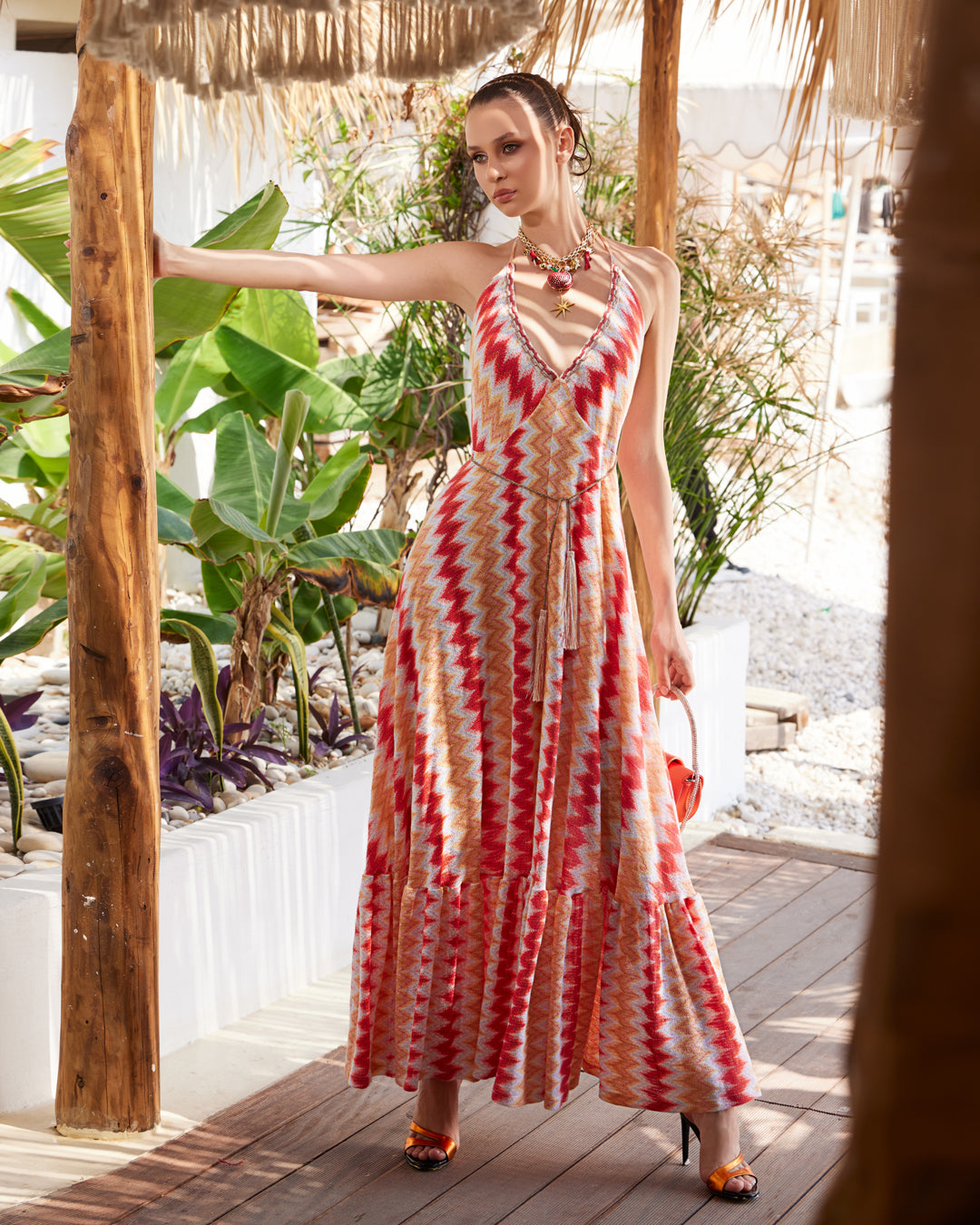 Zigzag Tiered Maxi Dress