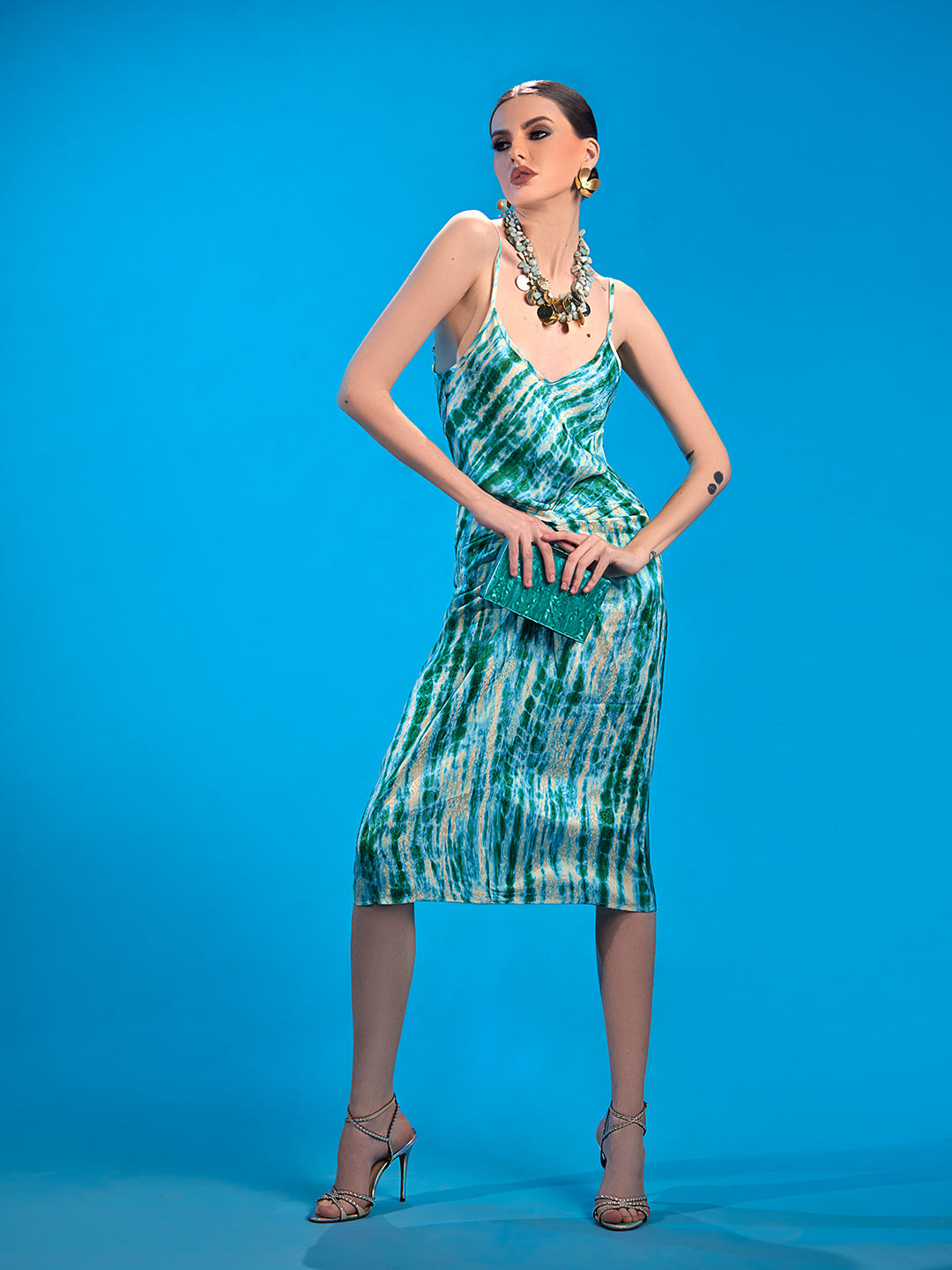 Turquoise Ripple Effect Skirt