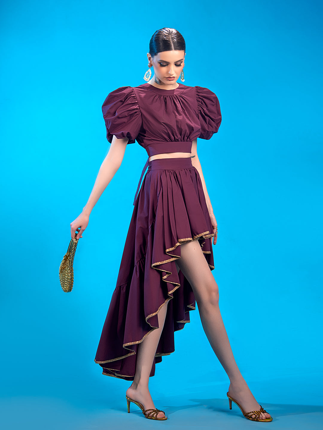 Golden Edge Asymmetrical Skirt