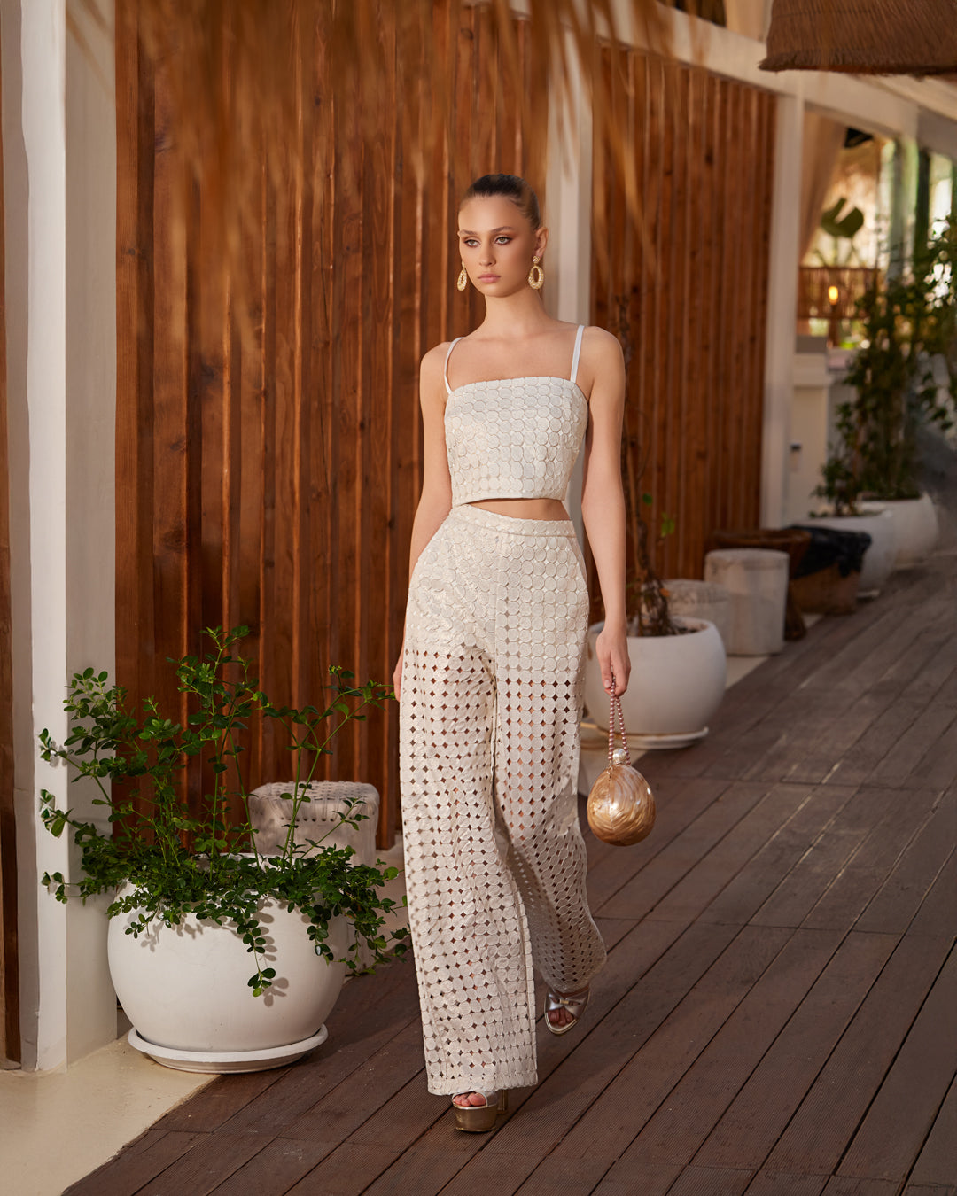 Ivory Horizon Strapless Top
