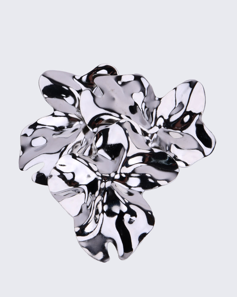 Metallic Silver Brooch