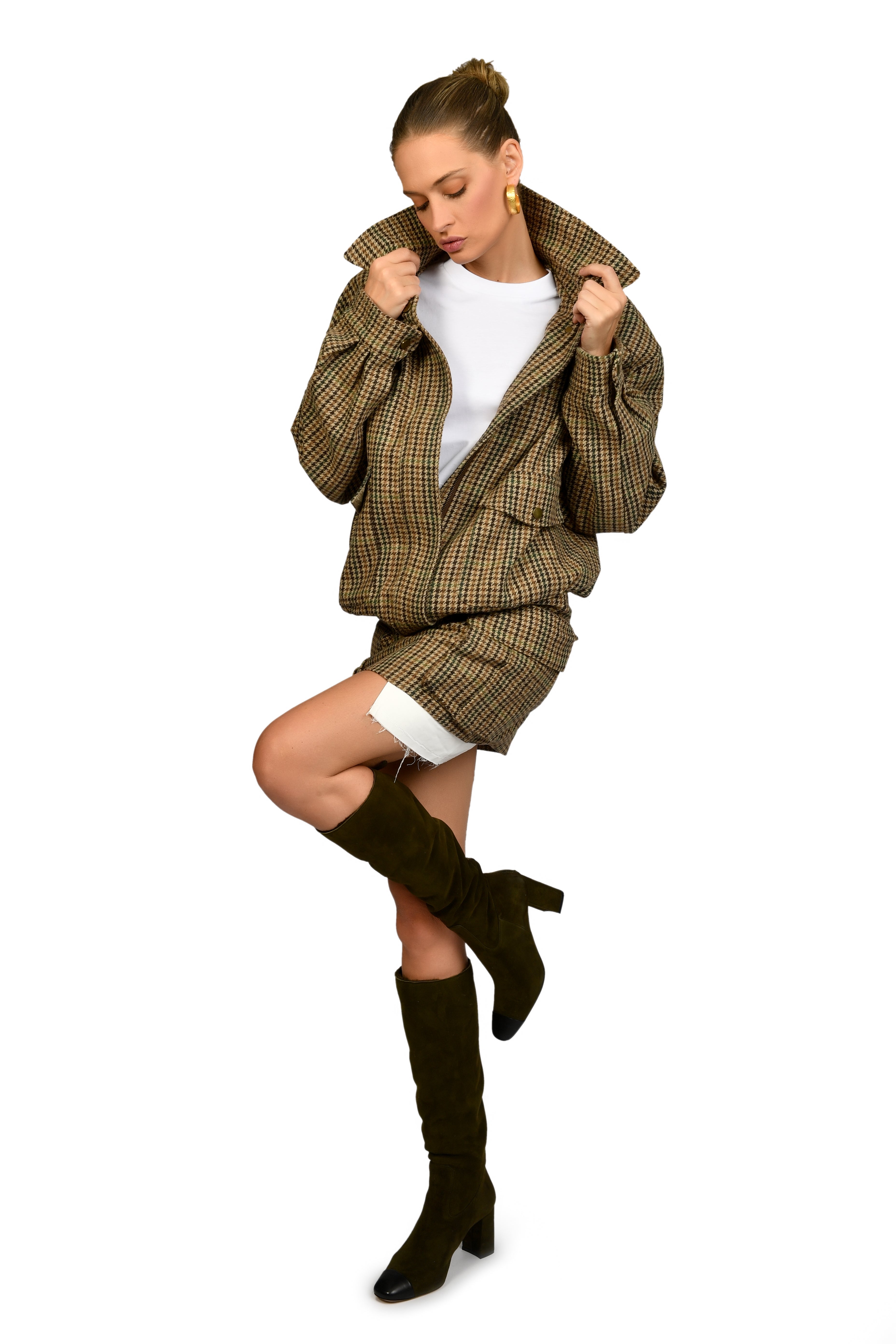 Brown Plush Texture Skirt