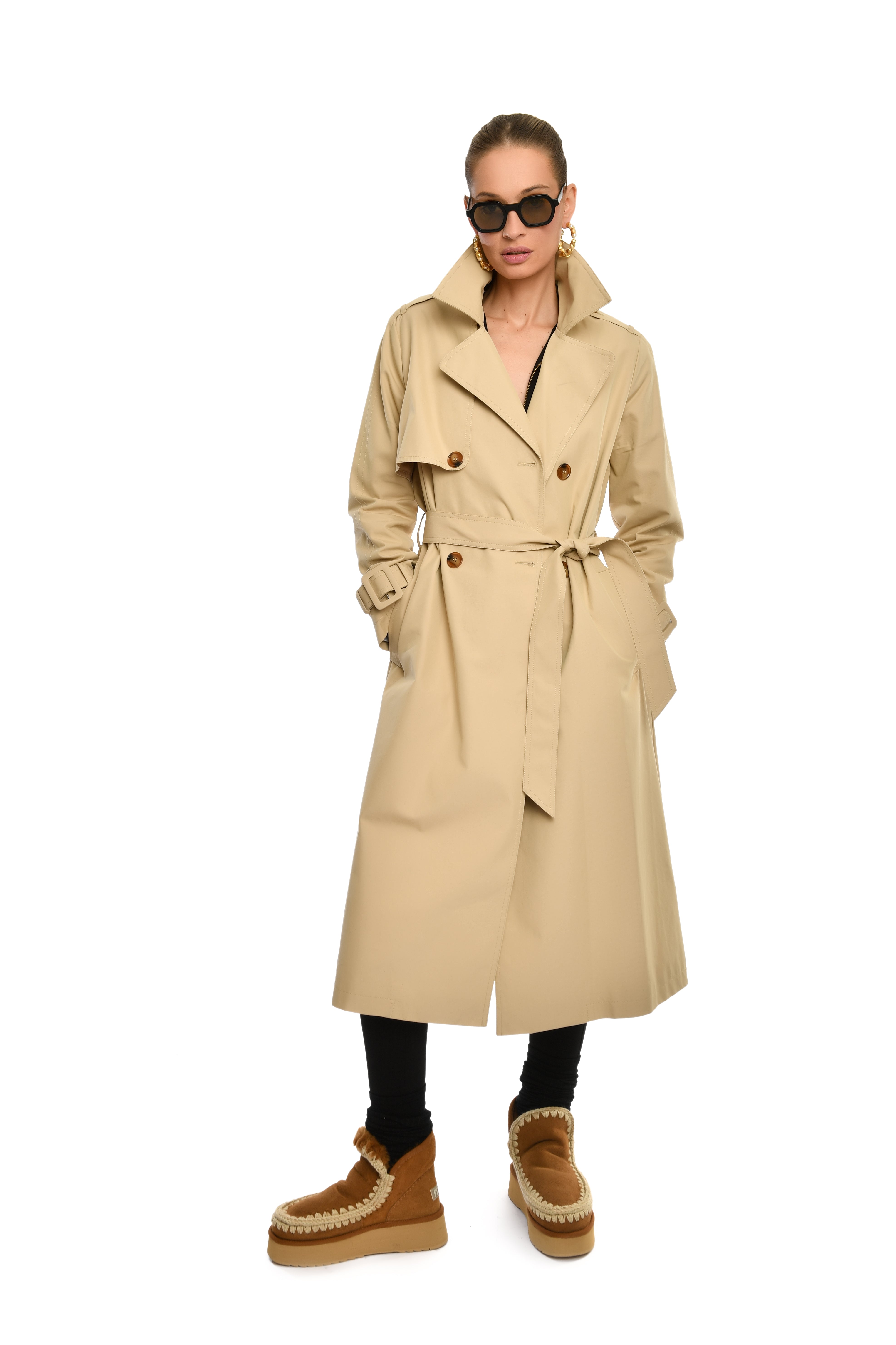 Longline Belted Trench
