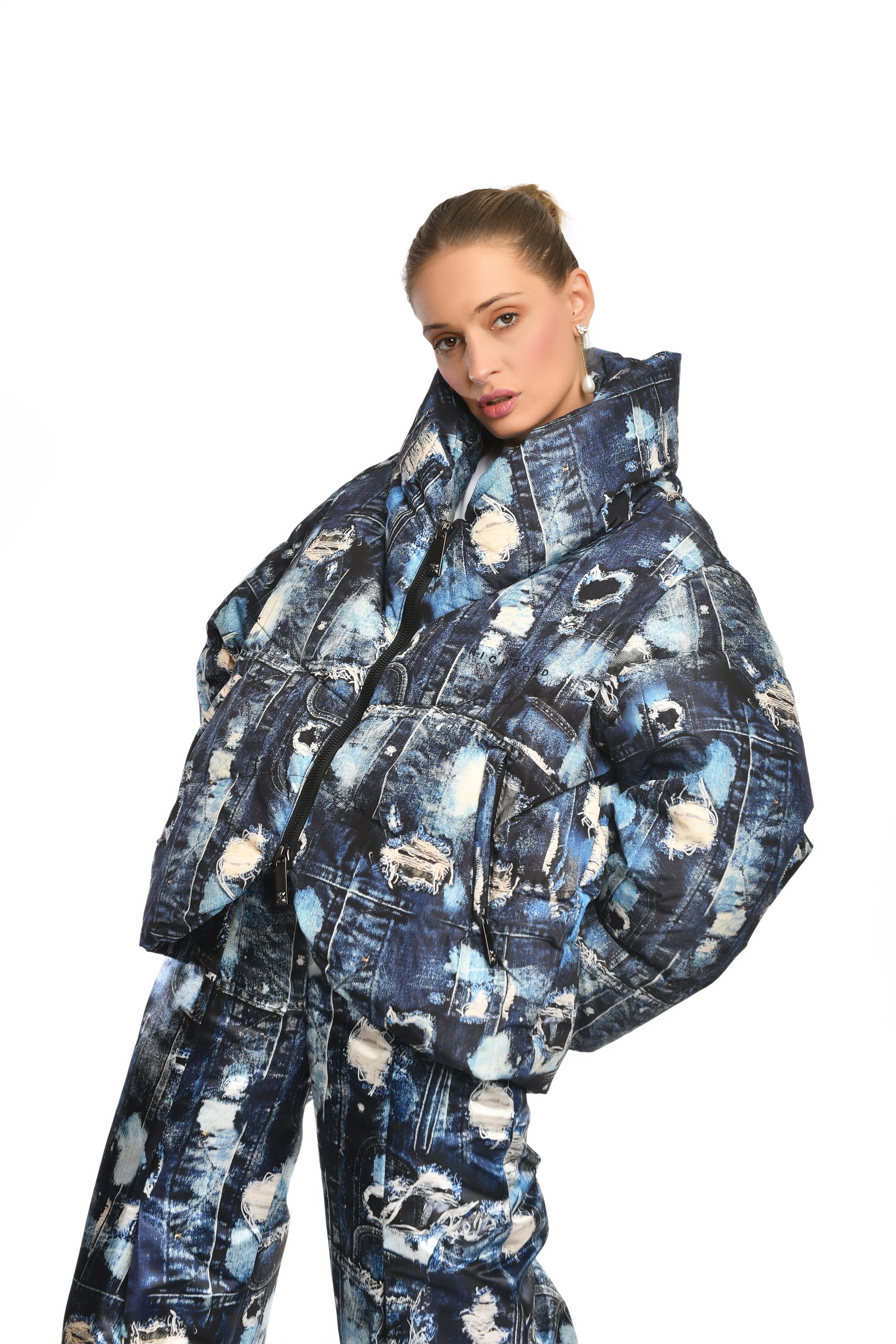 Bleached Denim Quilted Jacket