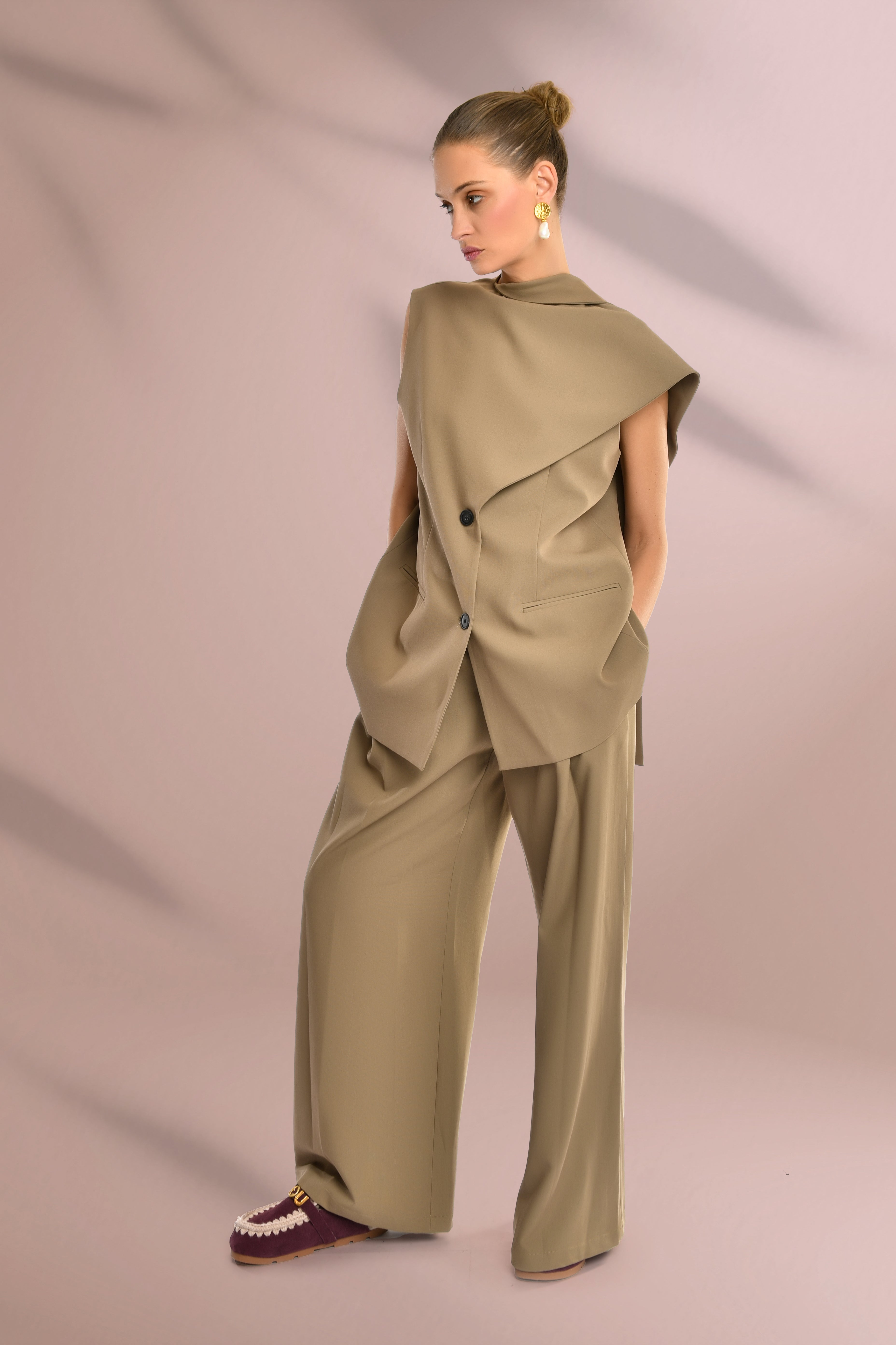 Asymmetrical Olive Blazer