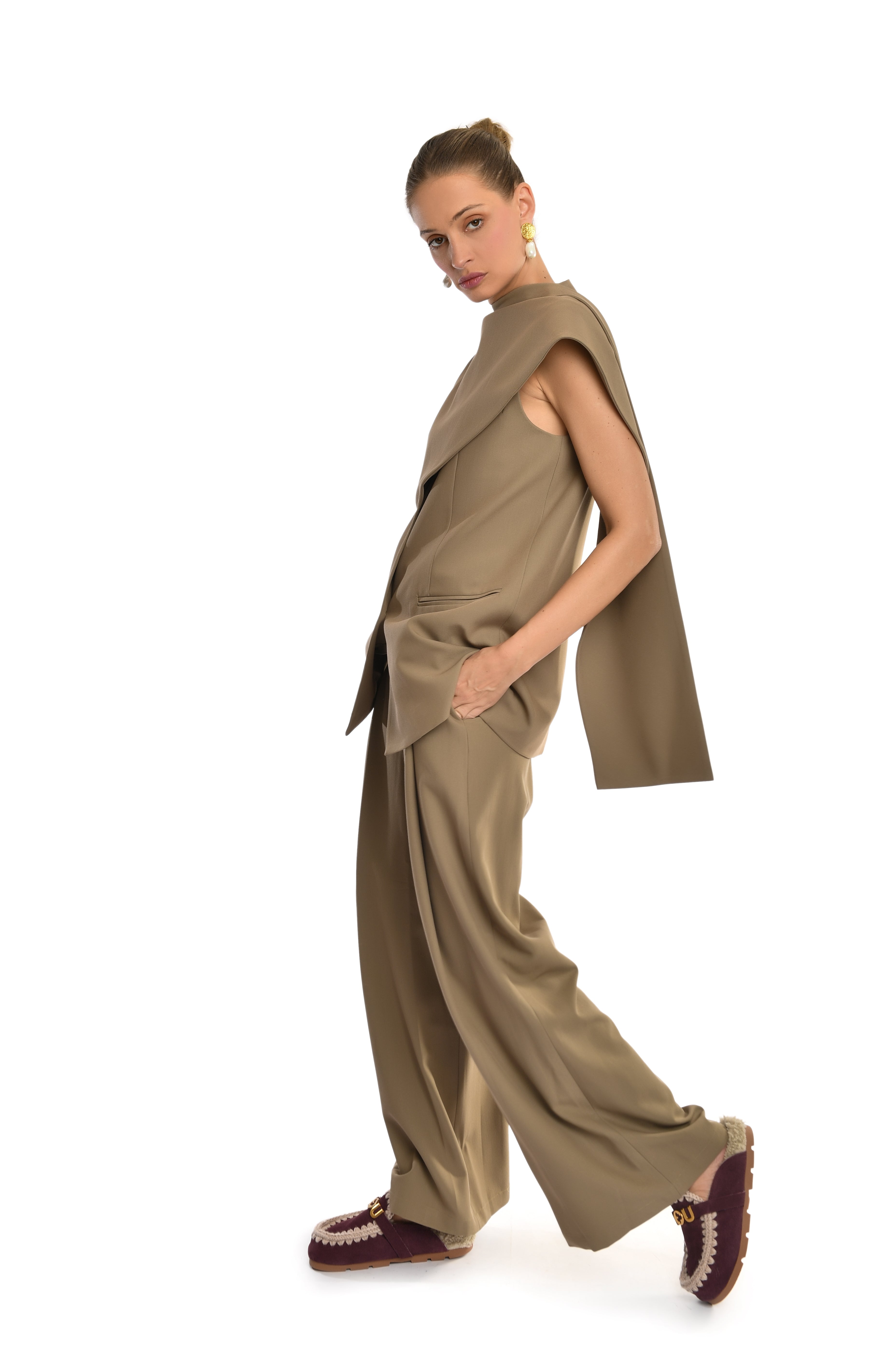 Asymmetrical Olive Blazer