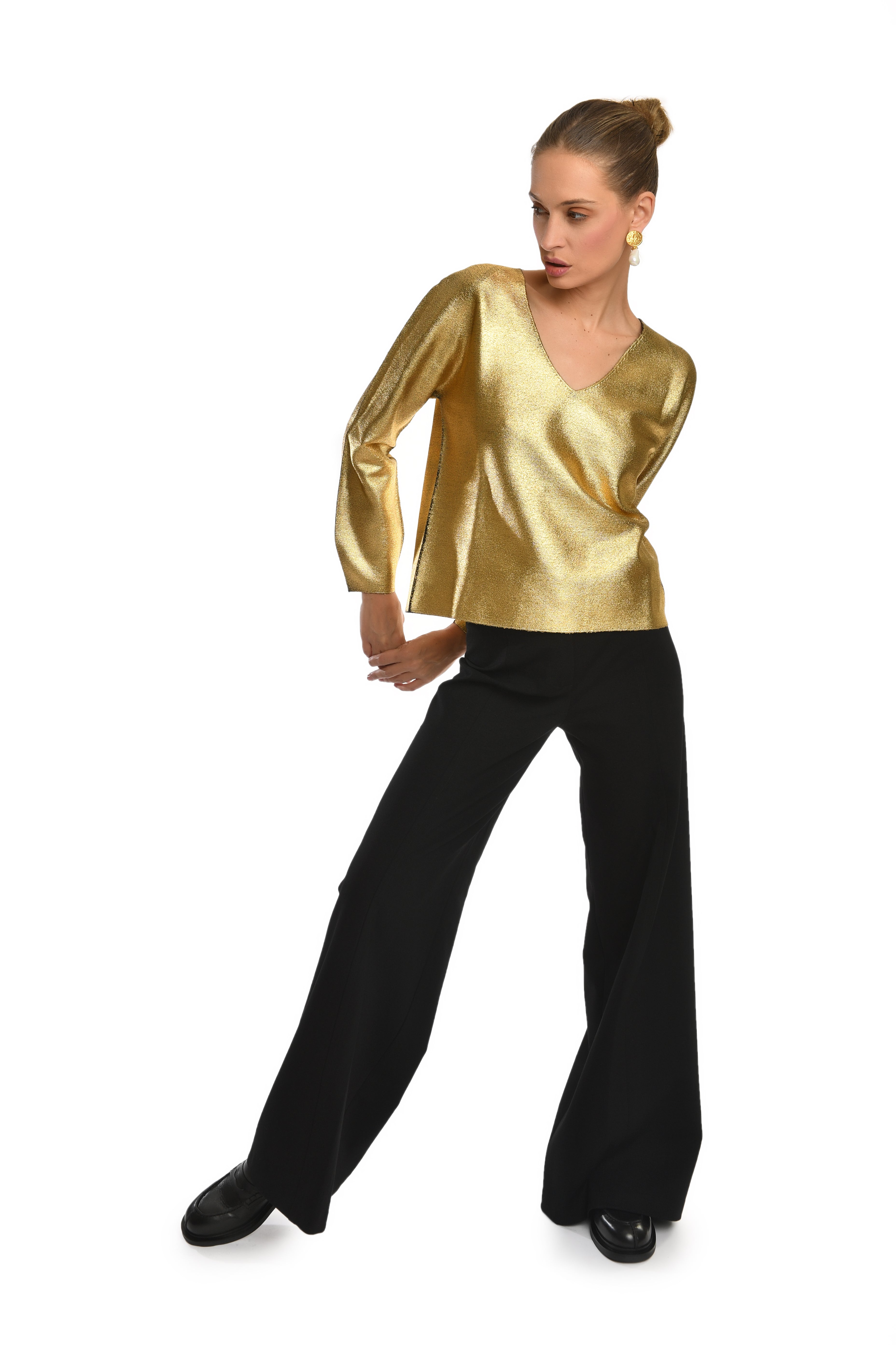 Sculptural Gold Blouse