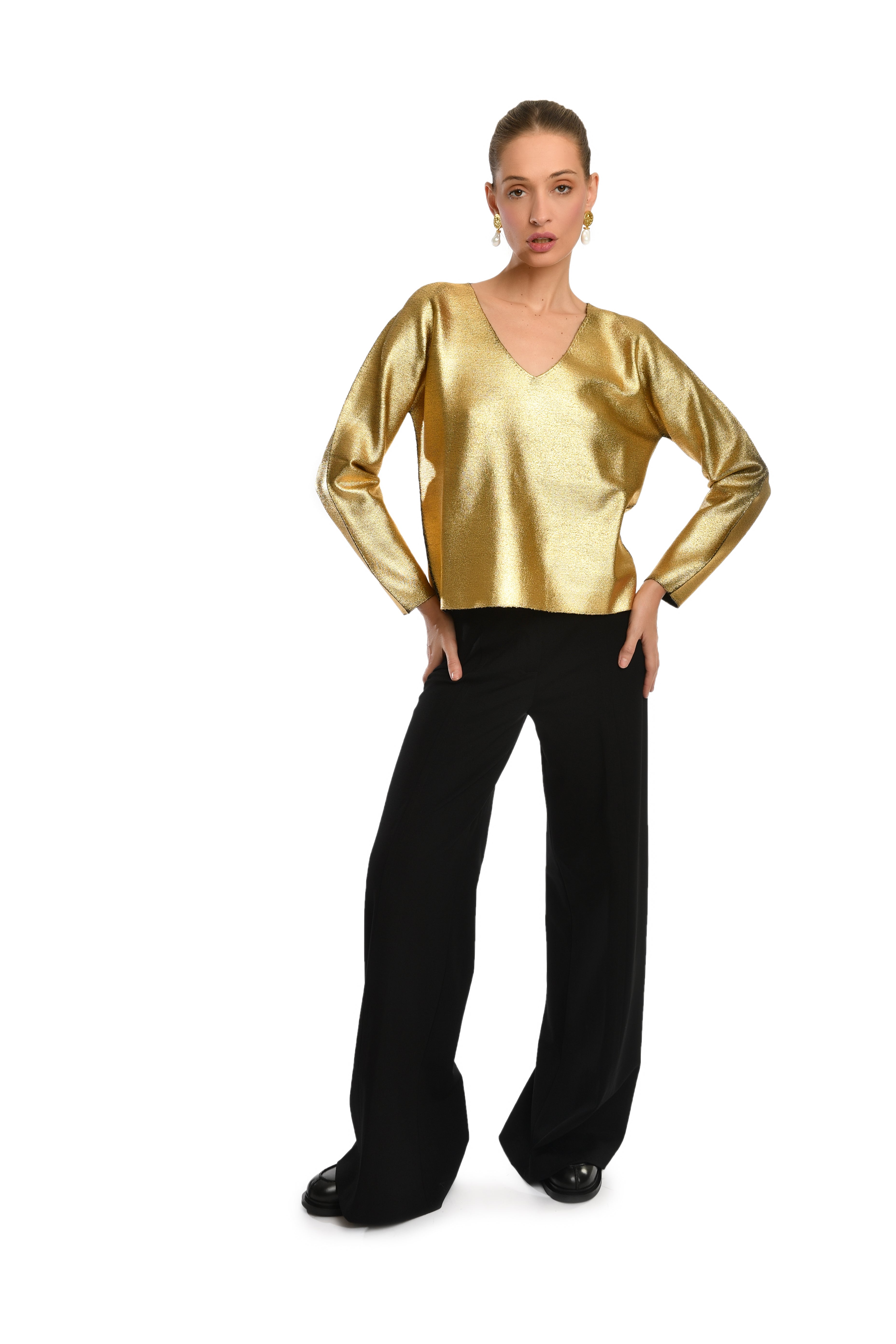 Flared Leg Black Trousers