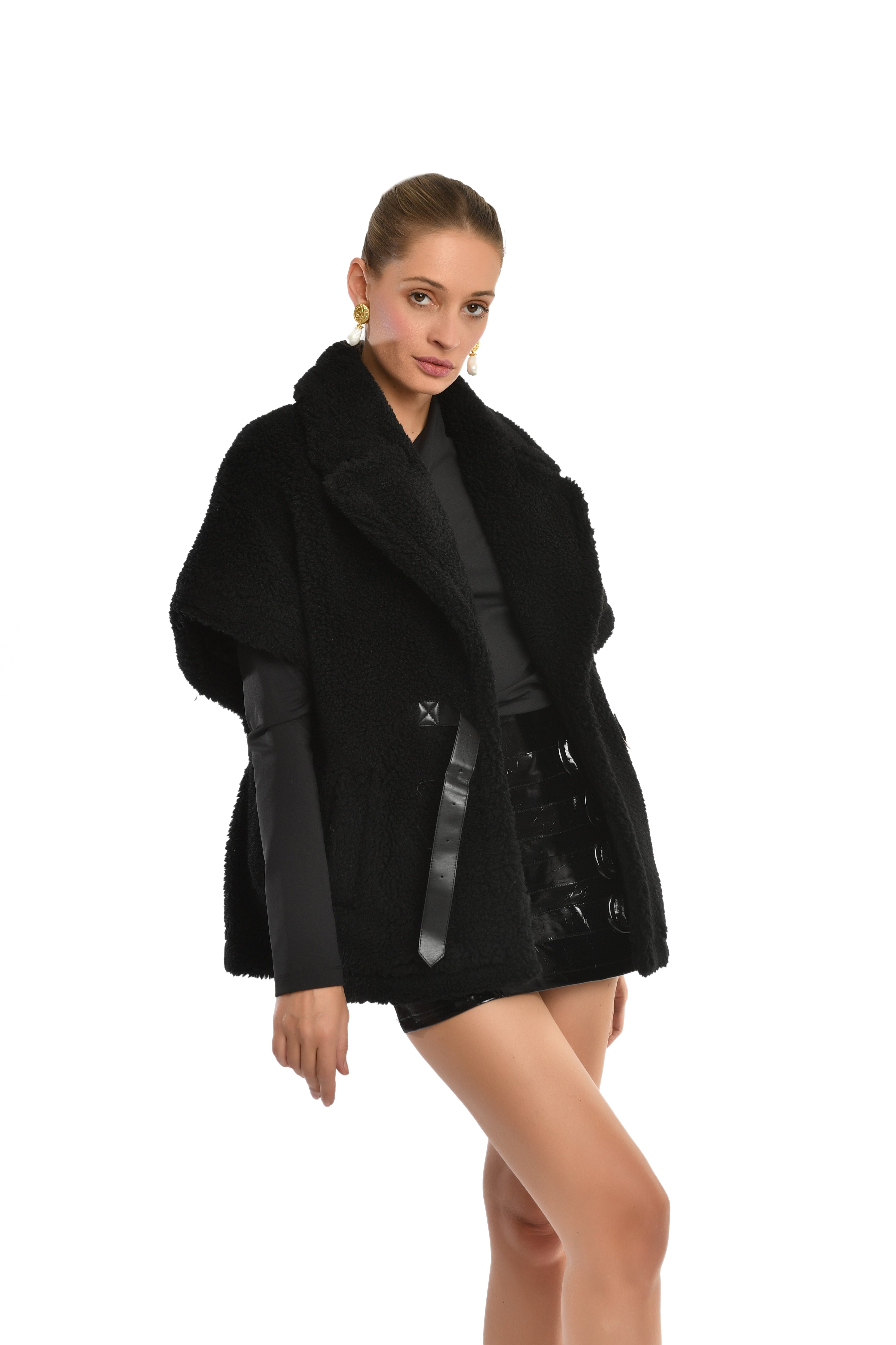 The Sculpted Noir Leather Skirt