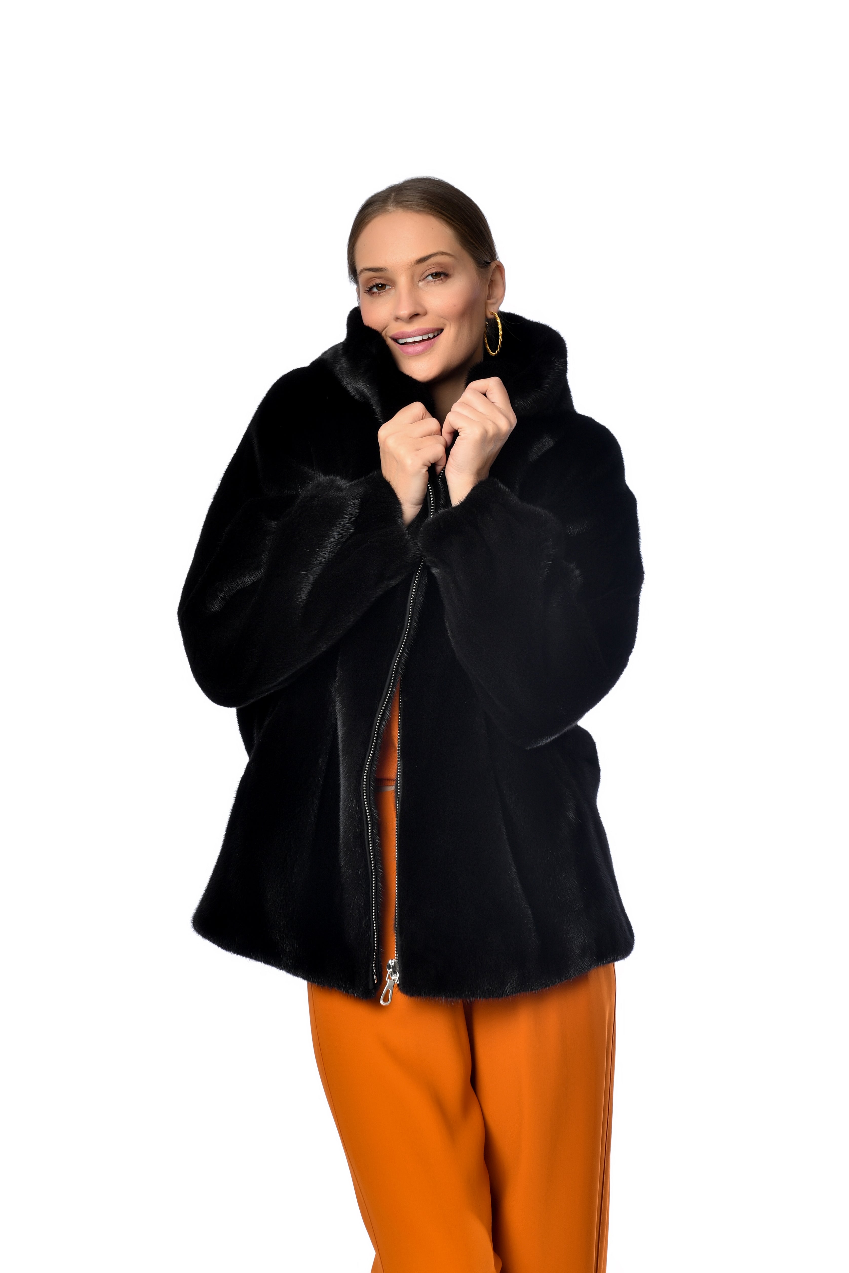 Alluring Mink Hooded Coat