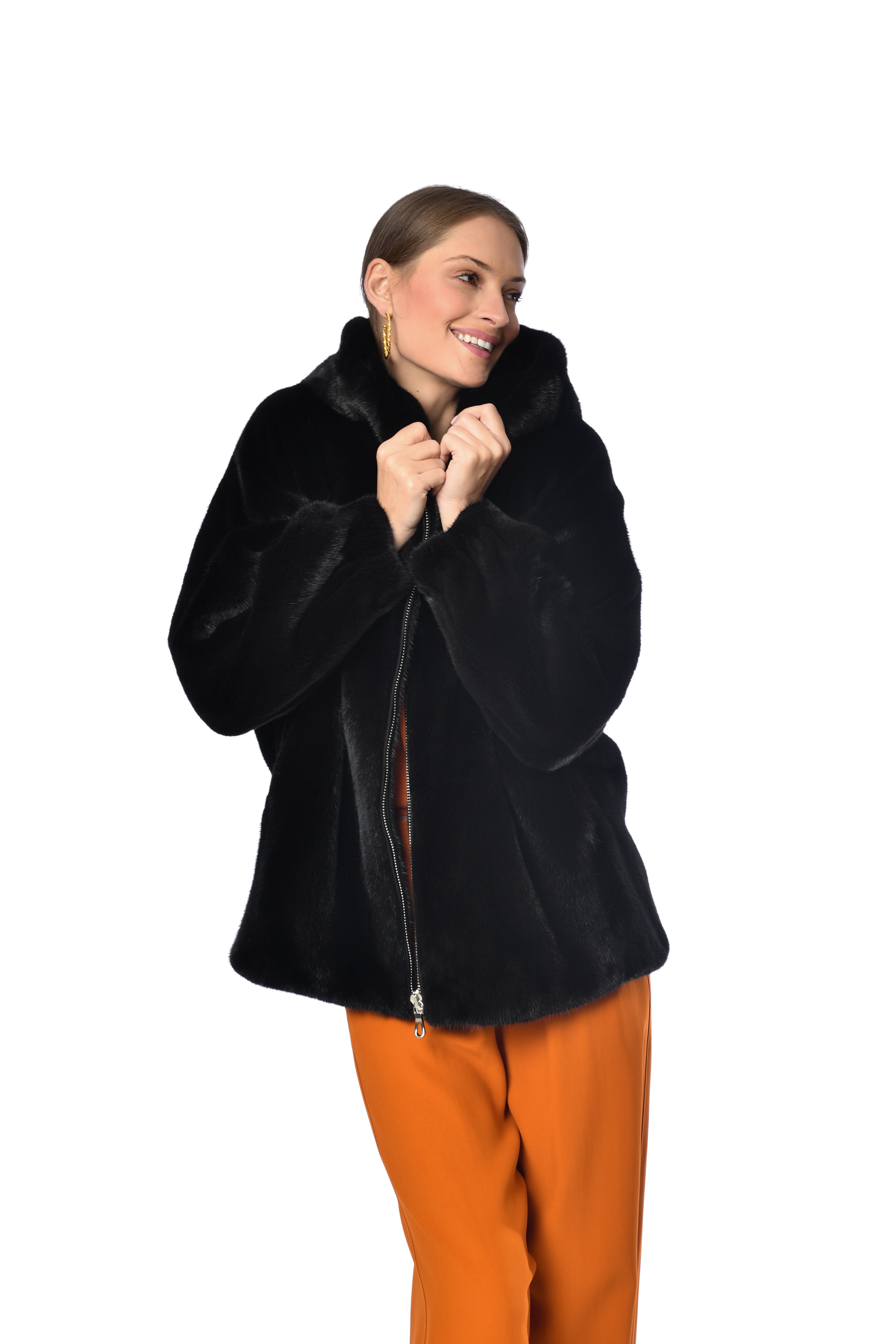 Alluring Mink Hooded Coat