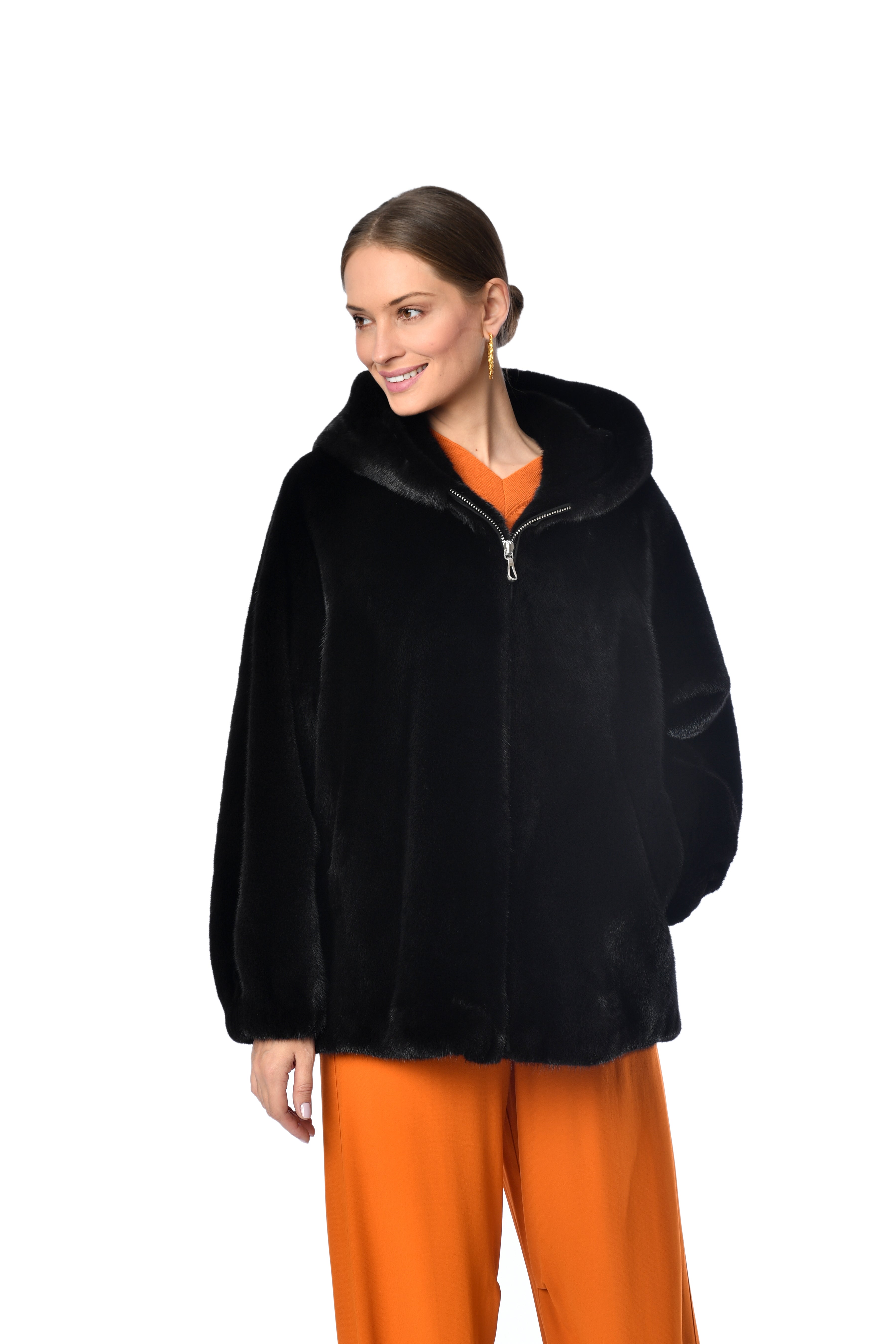 Alluring Mink Hooded Coat