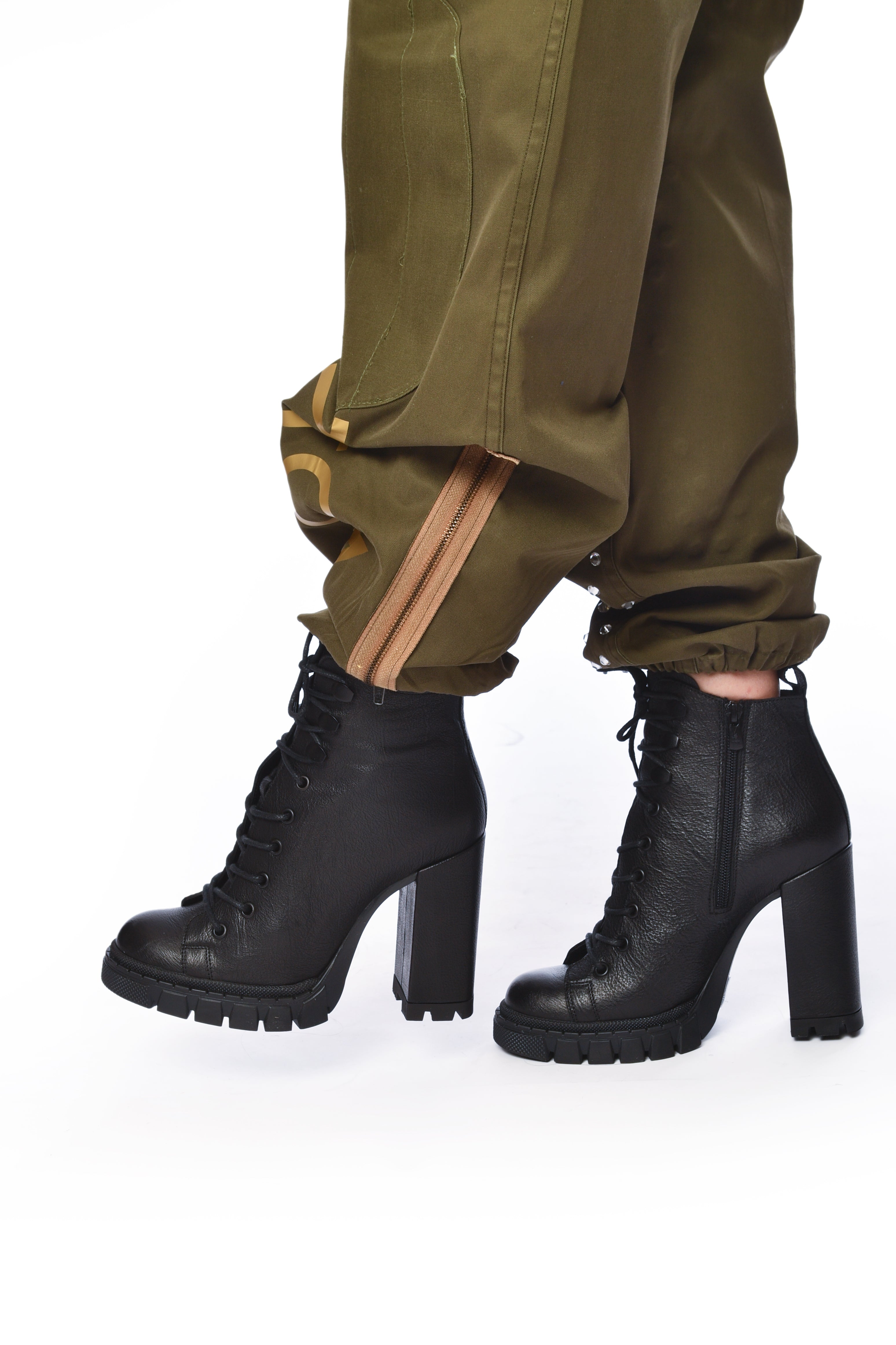 Olive Green Relaxed-Fit Trousers