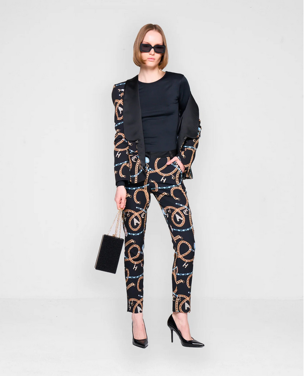 Gold Swirl Patterned Trousers