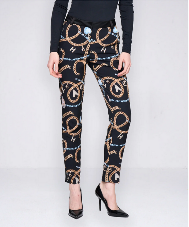 Gold Swirl Patterned Trousers