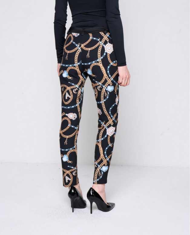 Gold Swirl Patterned Trousers