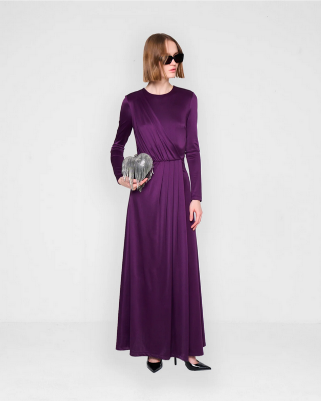 Long-Sleeved Purple Dress