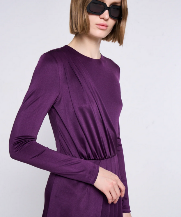 Long-Sleeved Purple Dress