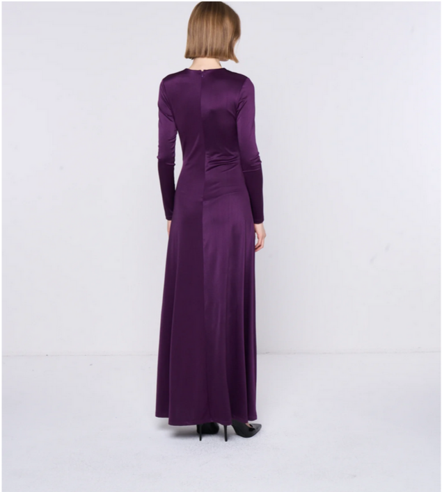 Long-Sleeved Purple Dress