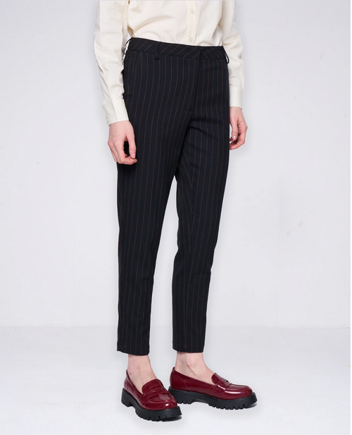 Navy Pinstripe Trousers