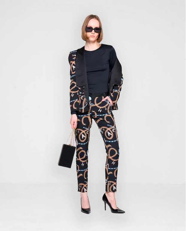 Black and Gold Patterned Blazer