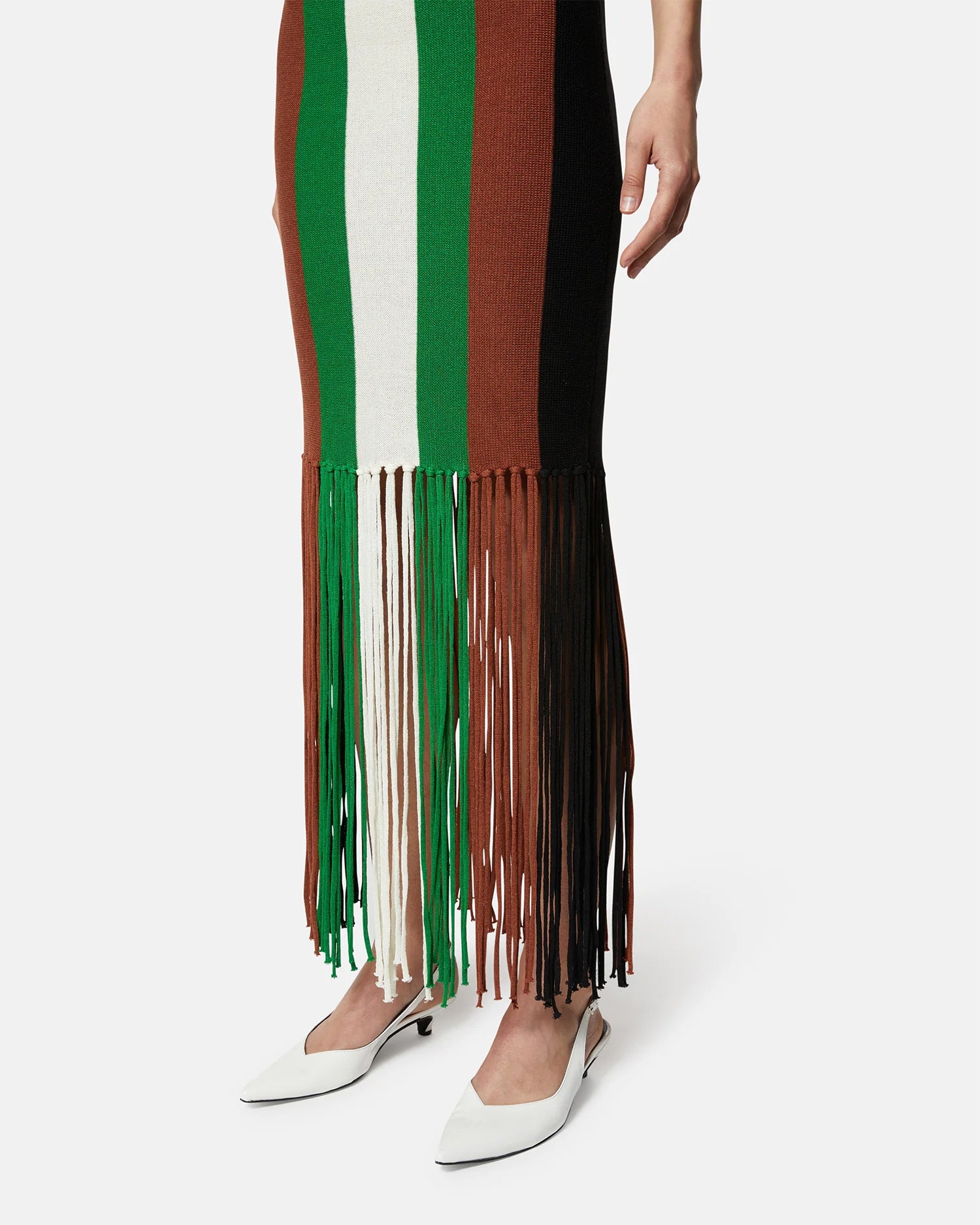 Multicolor Striped Fringe Maxi Dress