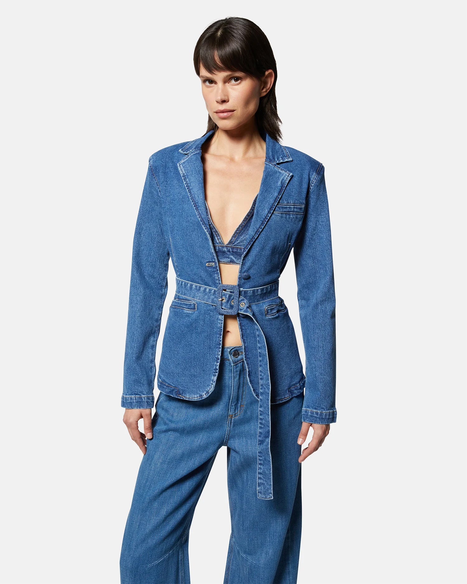 Tailored Fit Denim Blazer