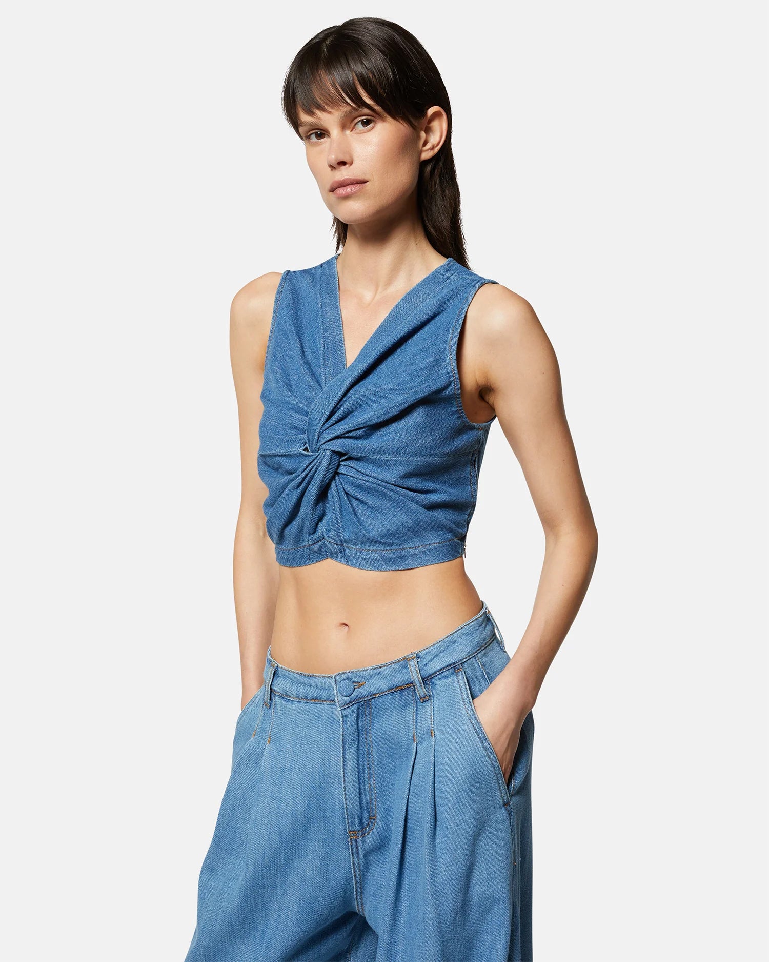 Versatile Blue Crop Top