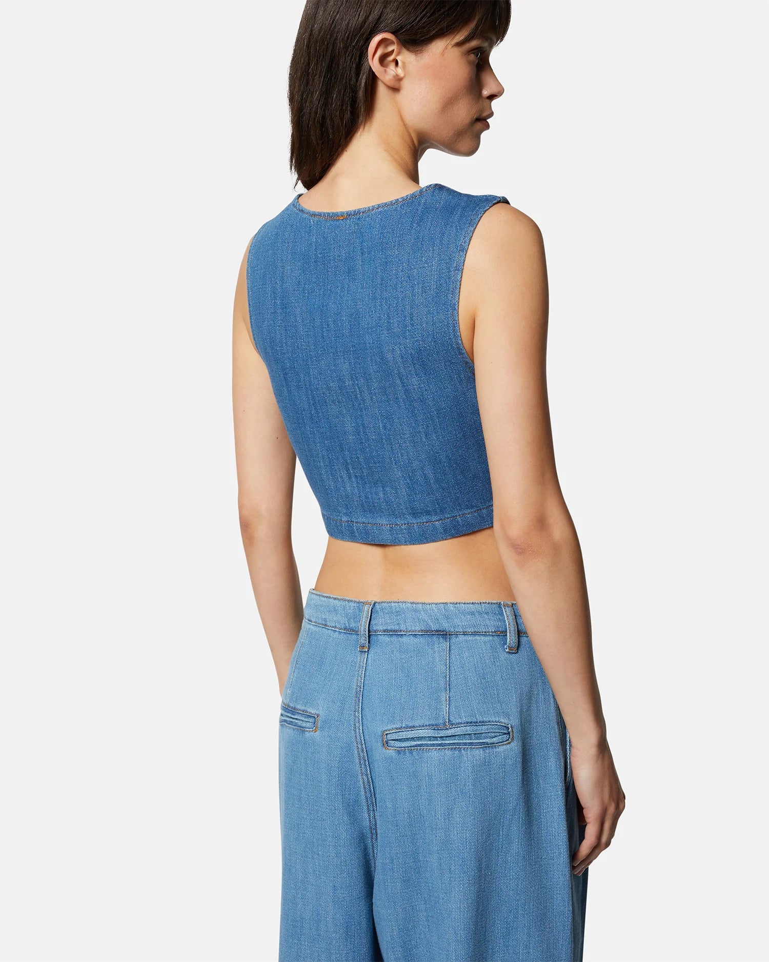 Versatile Blue Crop Top