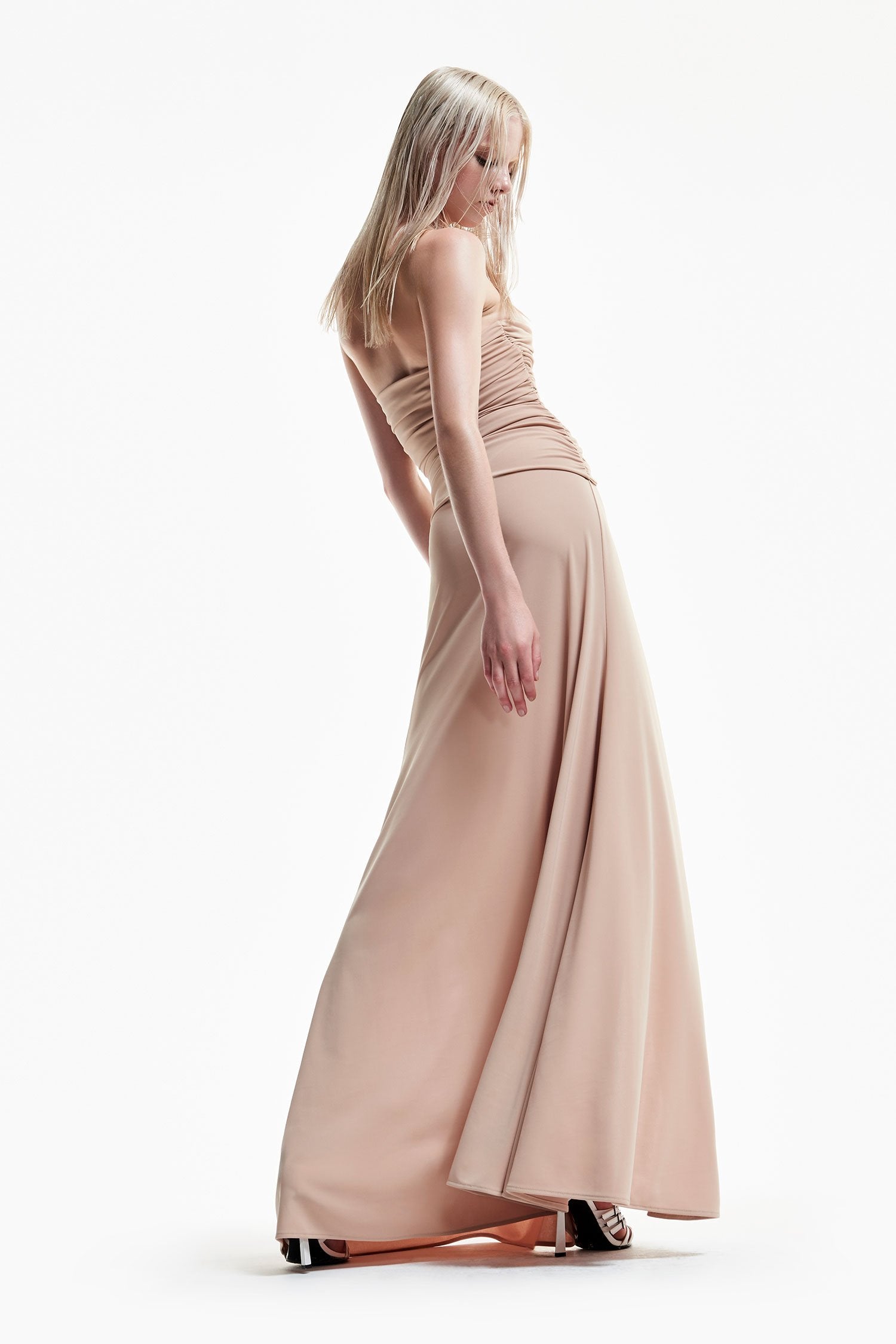 Fancy Taupe Evening Dress