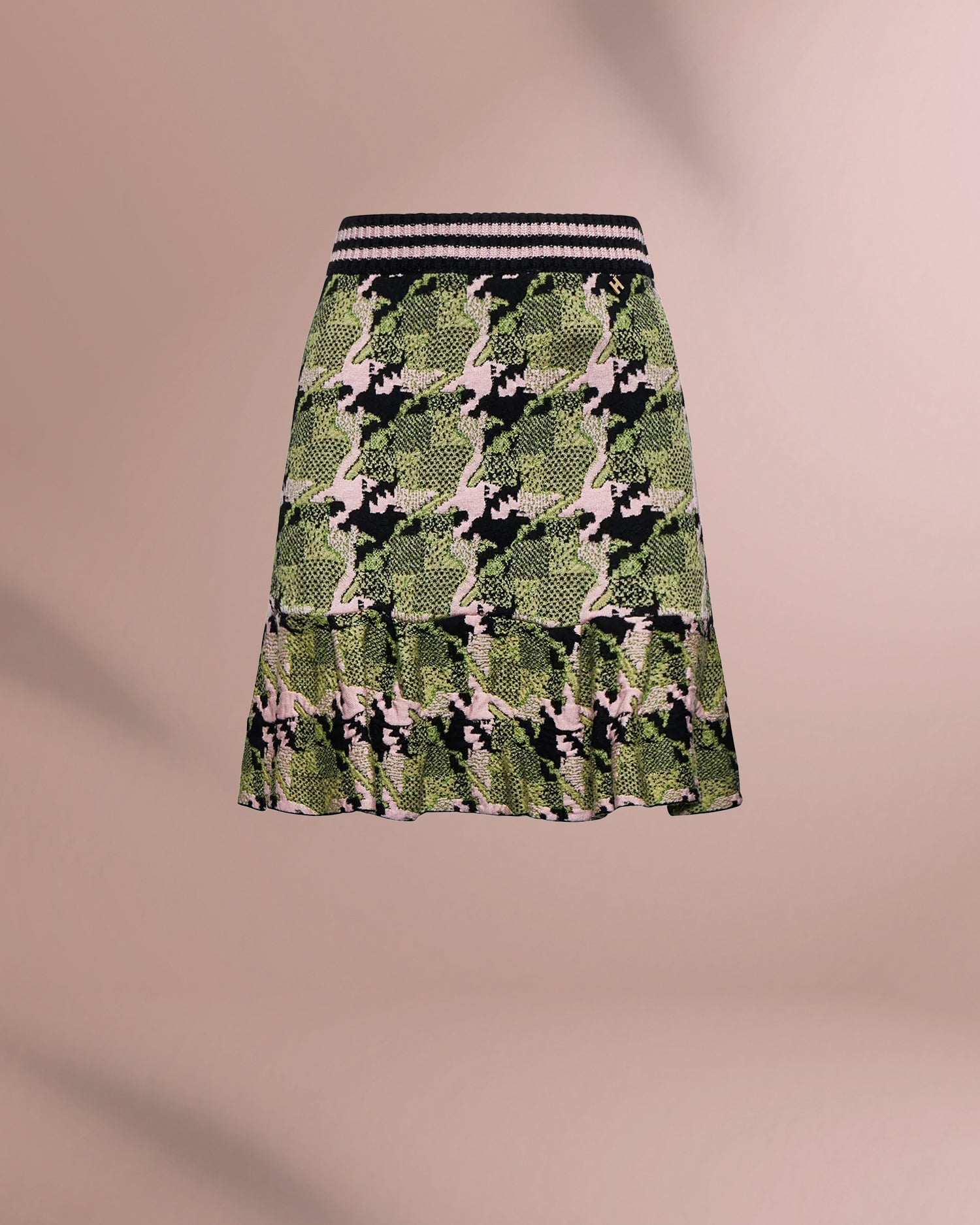 Verdant Check Flare Skirt