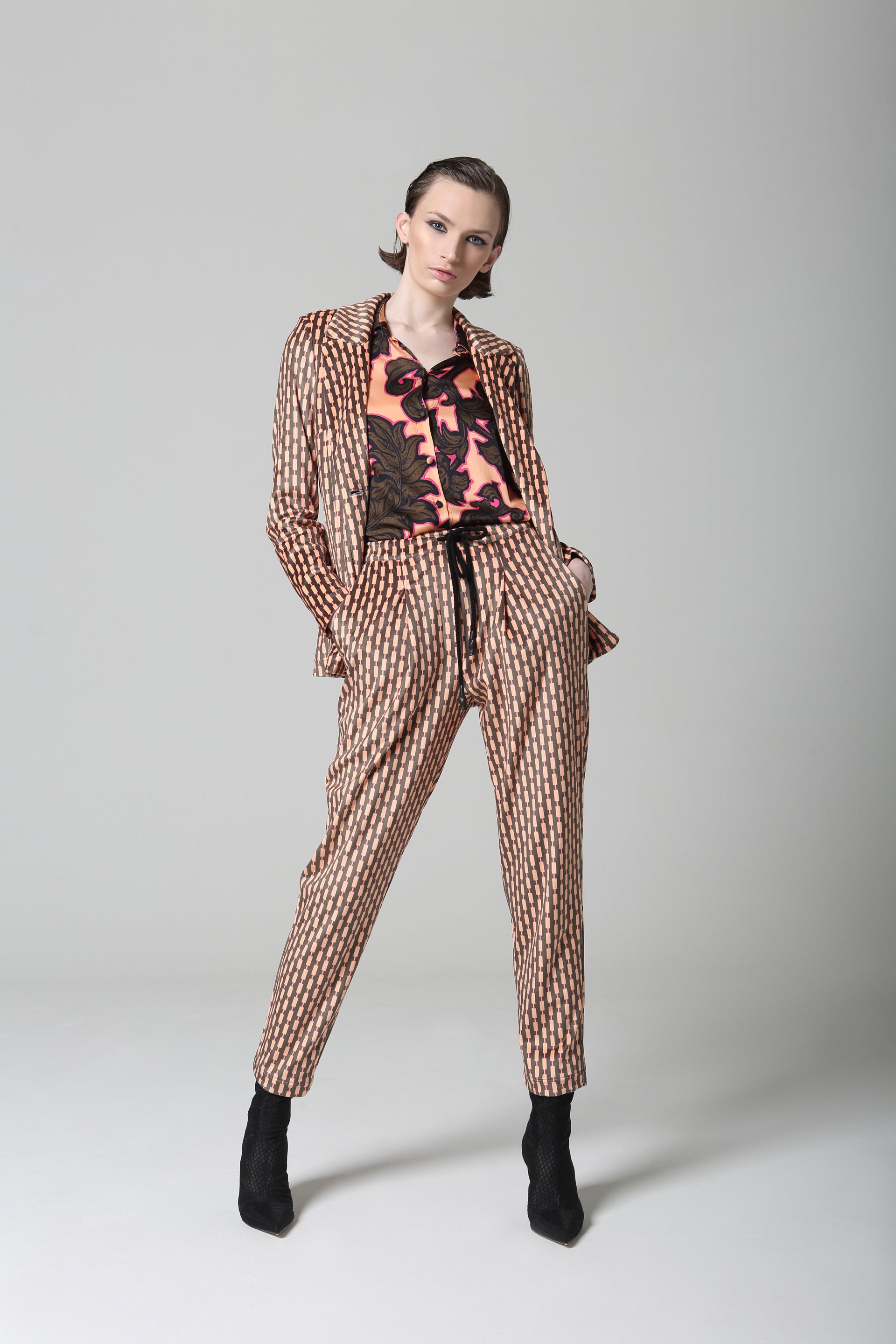 DOUBLE PRINT JACKET BU/W756