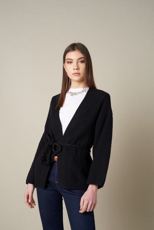 CARDIGAN WITH WAISTBAND SI/1721 - Maria Pino