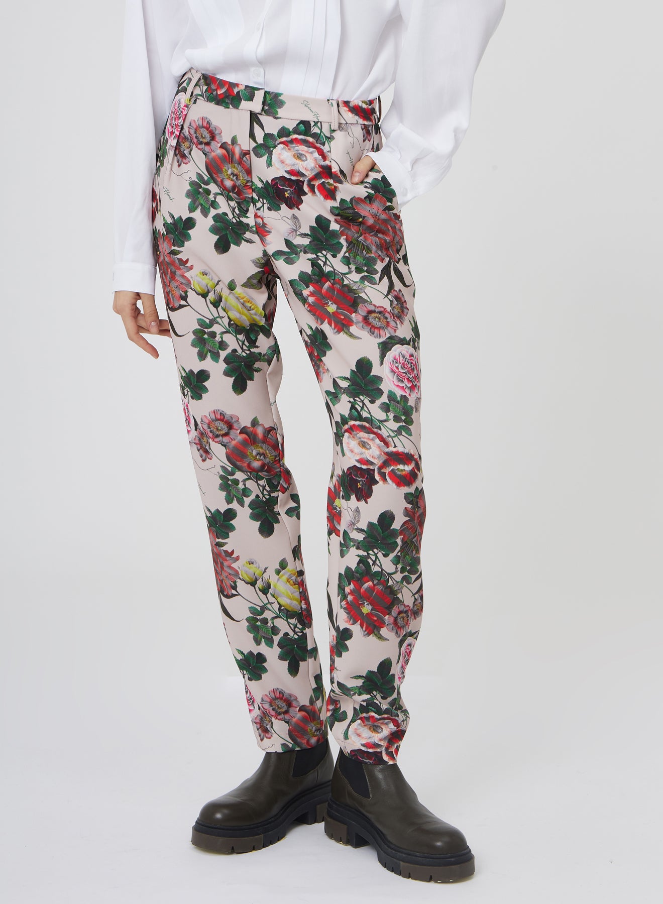 HIGH-WAISTED TROUSERS WITH FLOWERS PRINTS SI/165