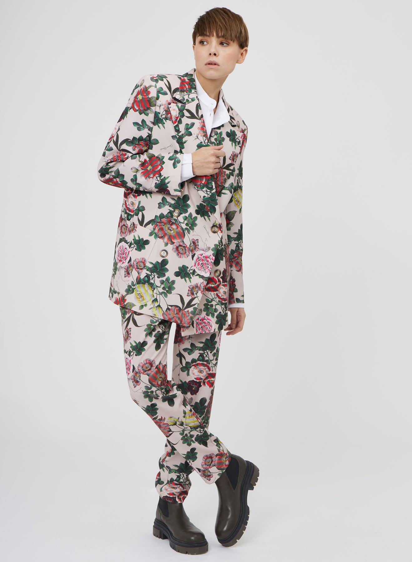 HIGH-WAISTED TROUSERS WITH FLOWERS PRINTS SI/165