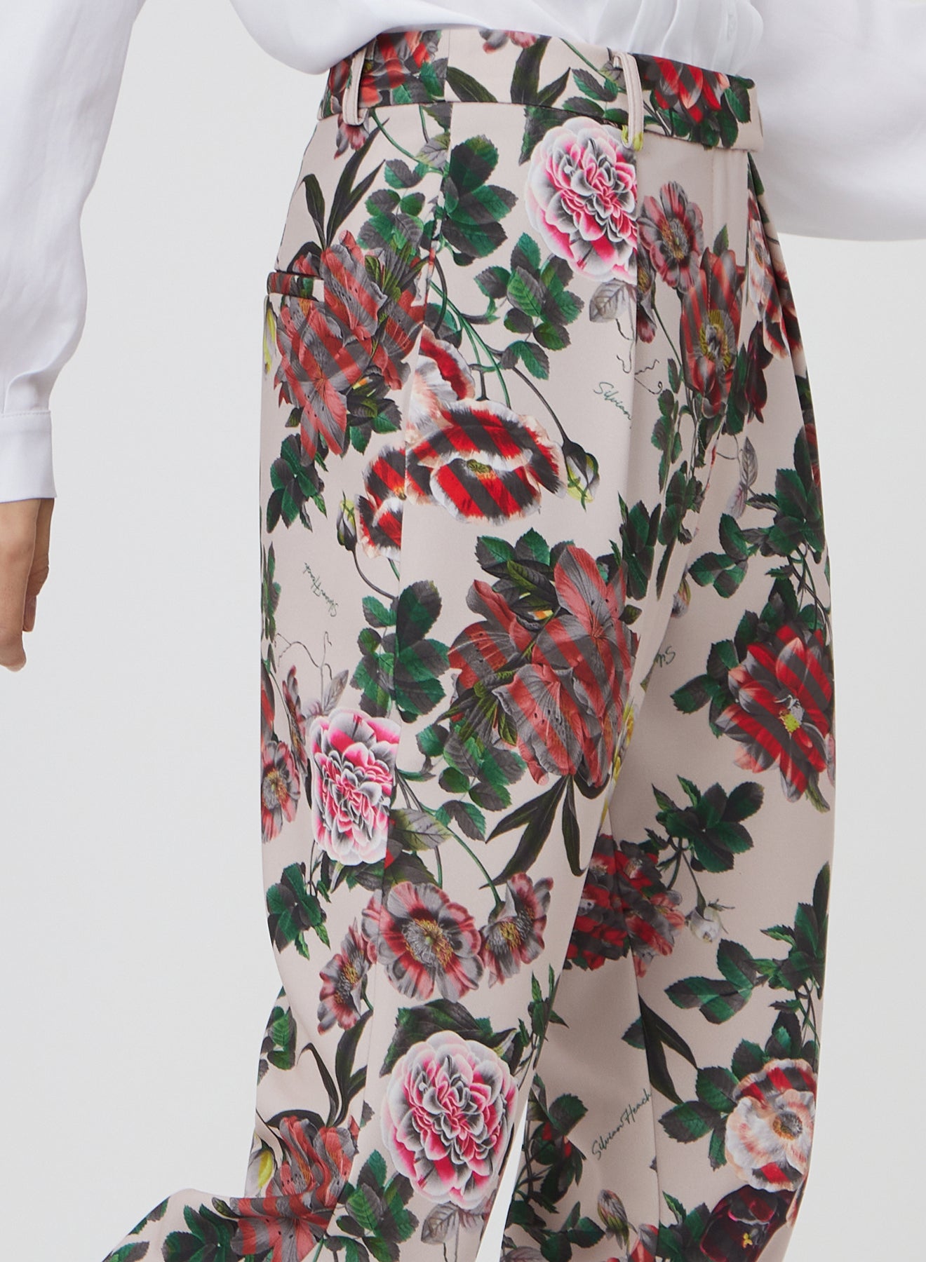 HIGH-WAISTED TROUSERS WITH FLOWERS PRINTS SI/165