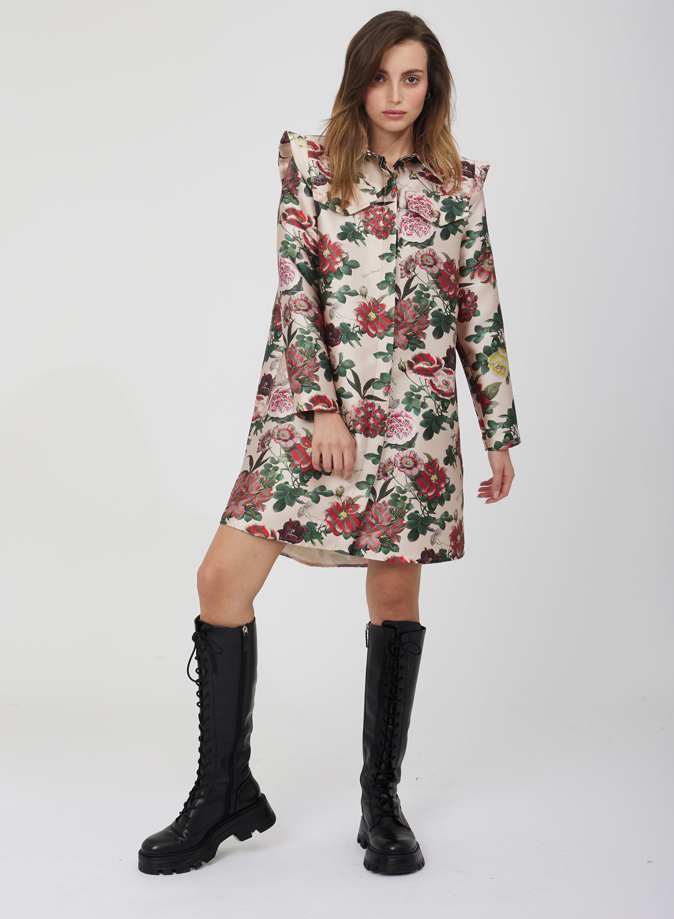 OVERCOAT WITH FLOWER PRINT SI/A183