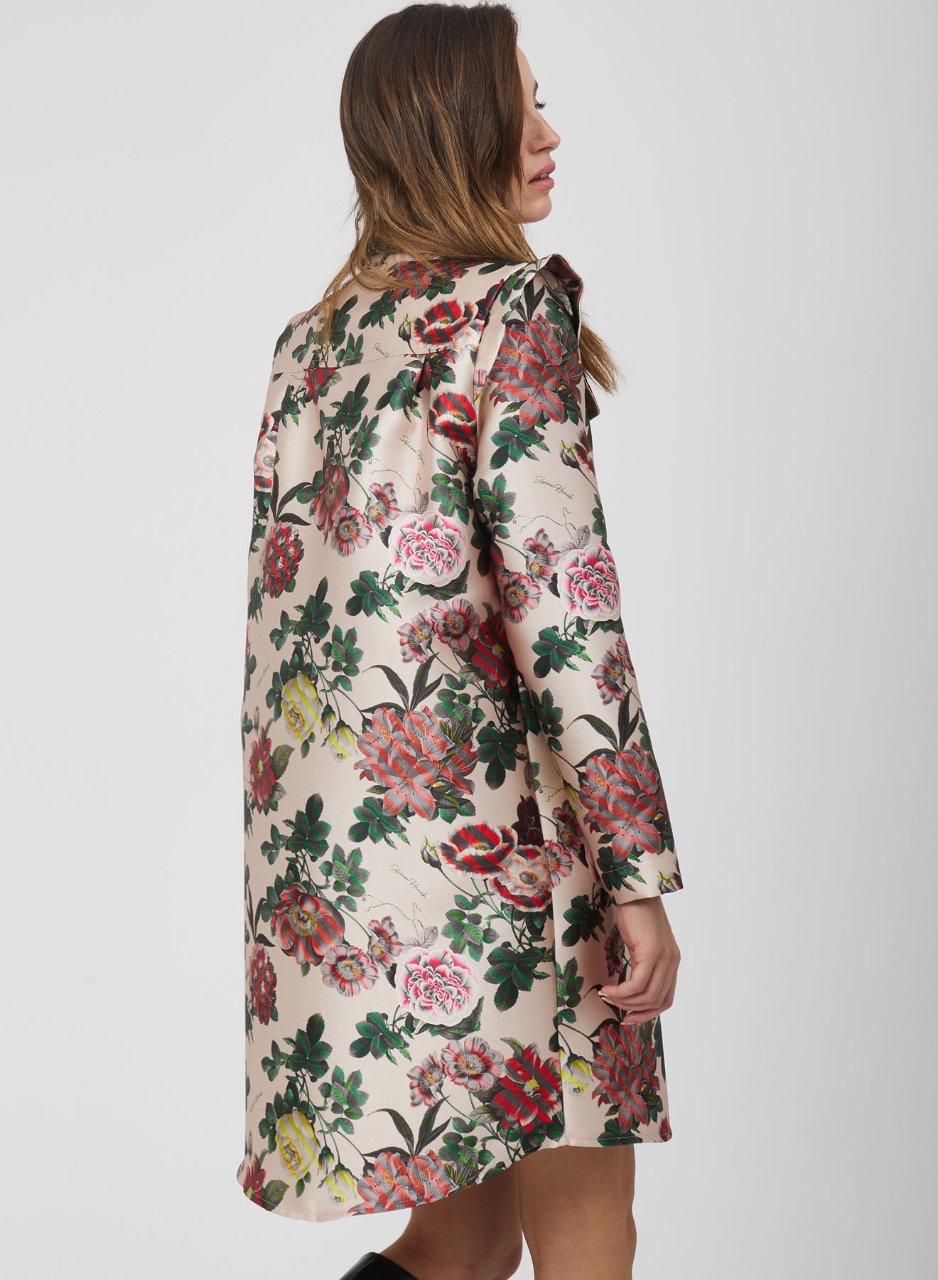 OVERCOAT WITH FLOWER PRINT SI/A183