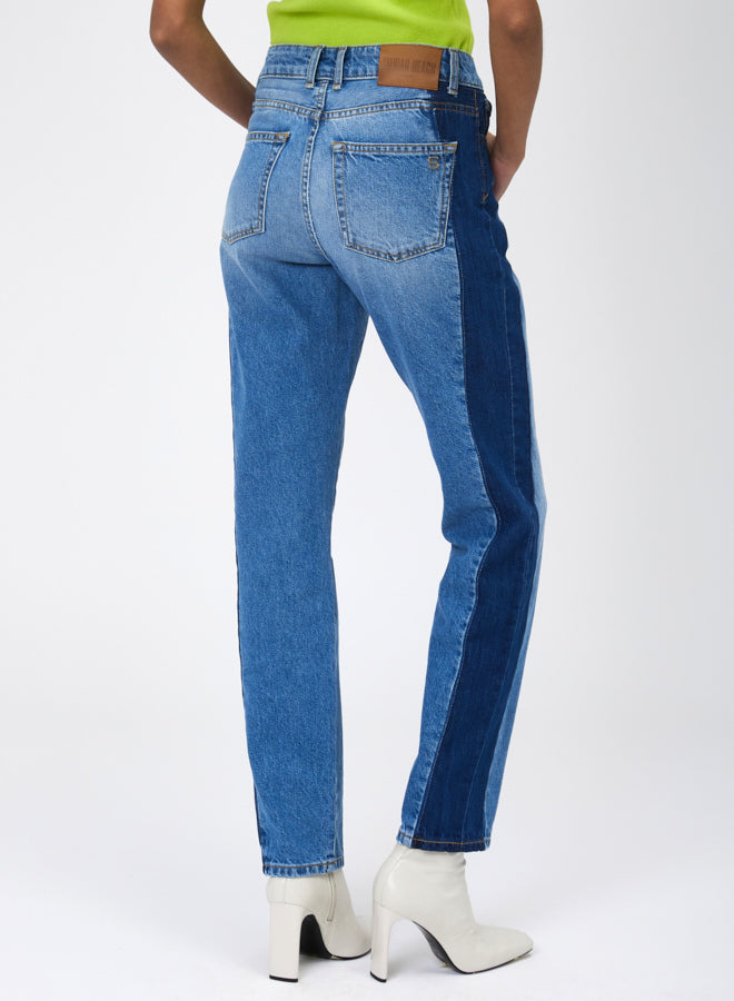 REGULAR TWO-TONE HIGH-WAISTED JEANS SI/2234