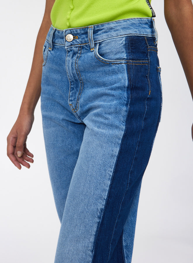 REGULAR TWO-TONE HIGH-WAISTED JEANS SI/2234