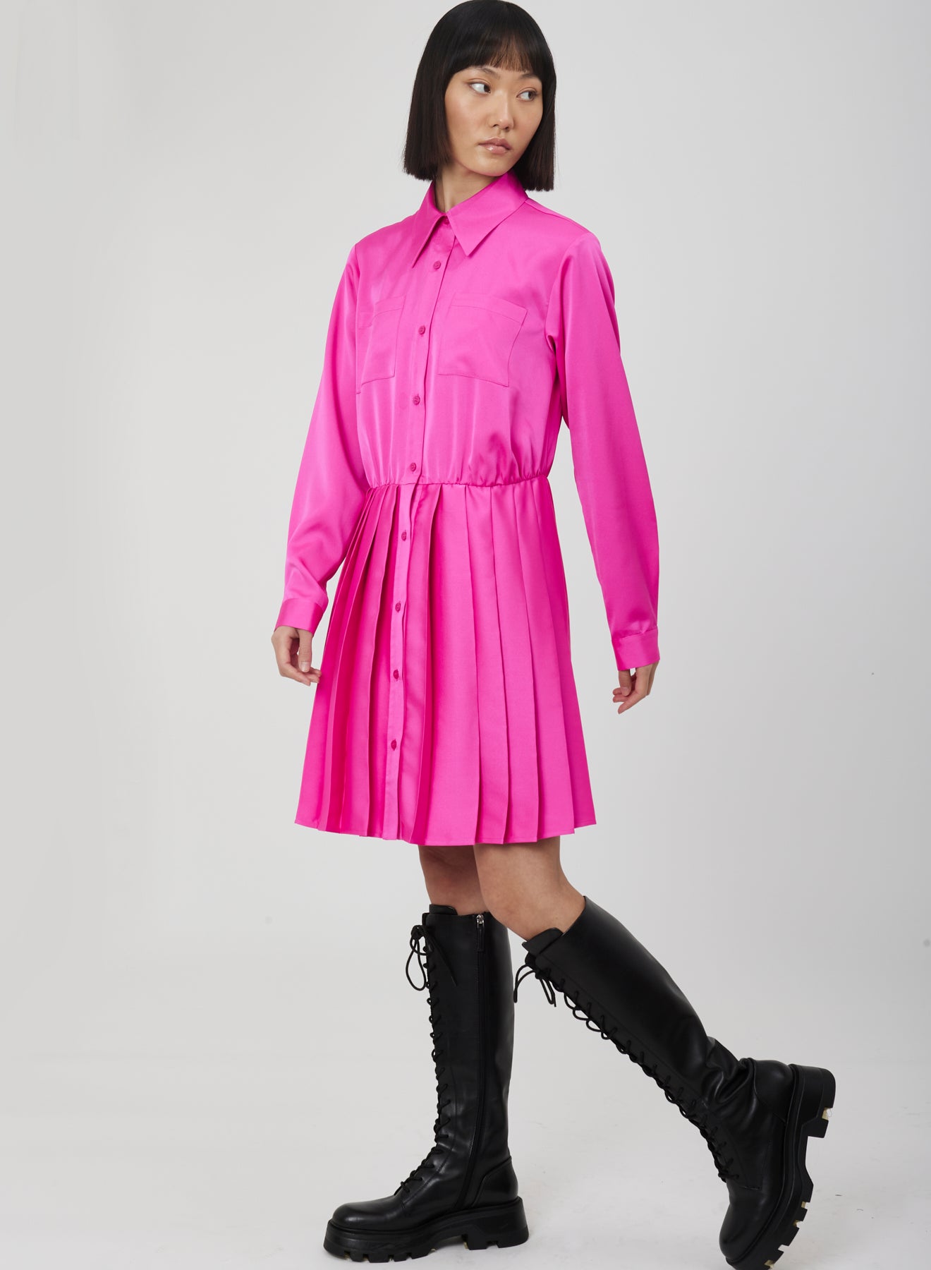 SHIRT-DRESS WITH PLEATS SI/2237