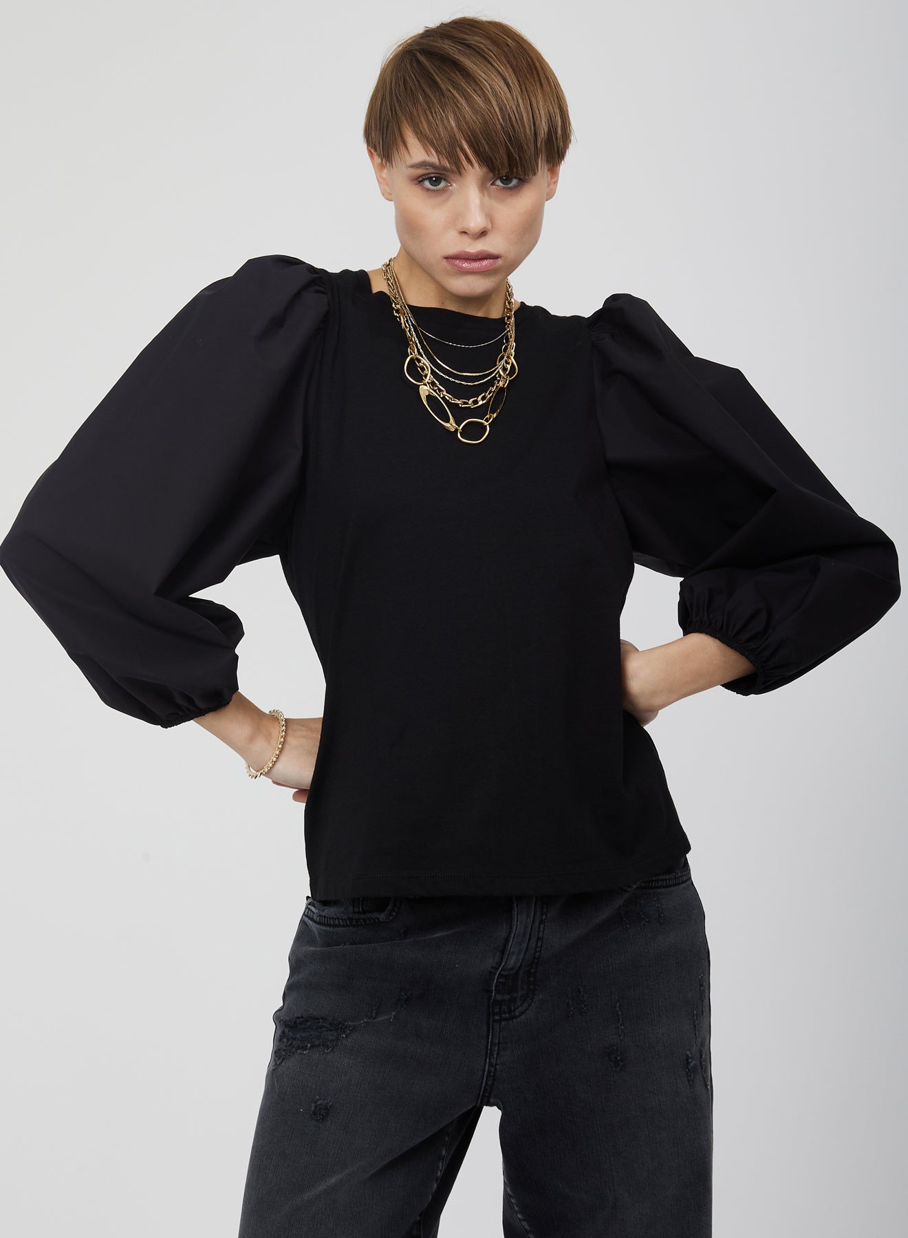 T-SHIRT WITH PUFF SLEEVES SI/2451