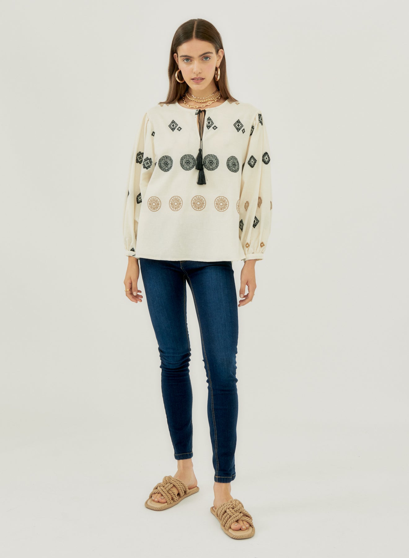 Blouse With Geometric Pattern Si/2167 - Maria Pino